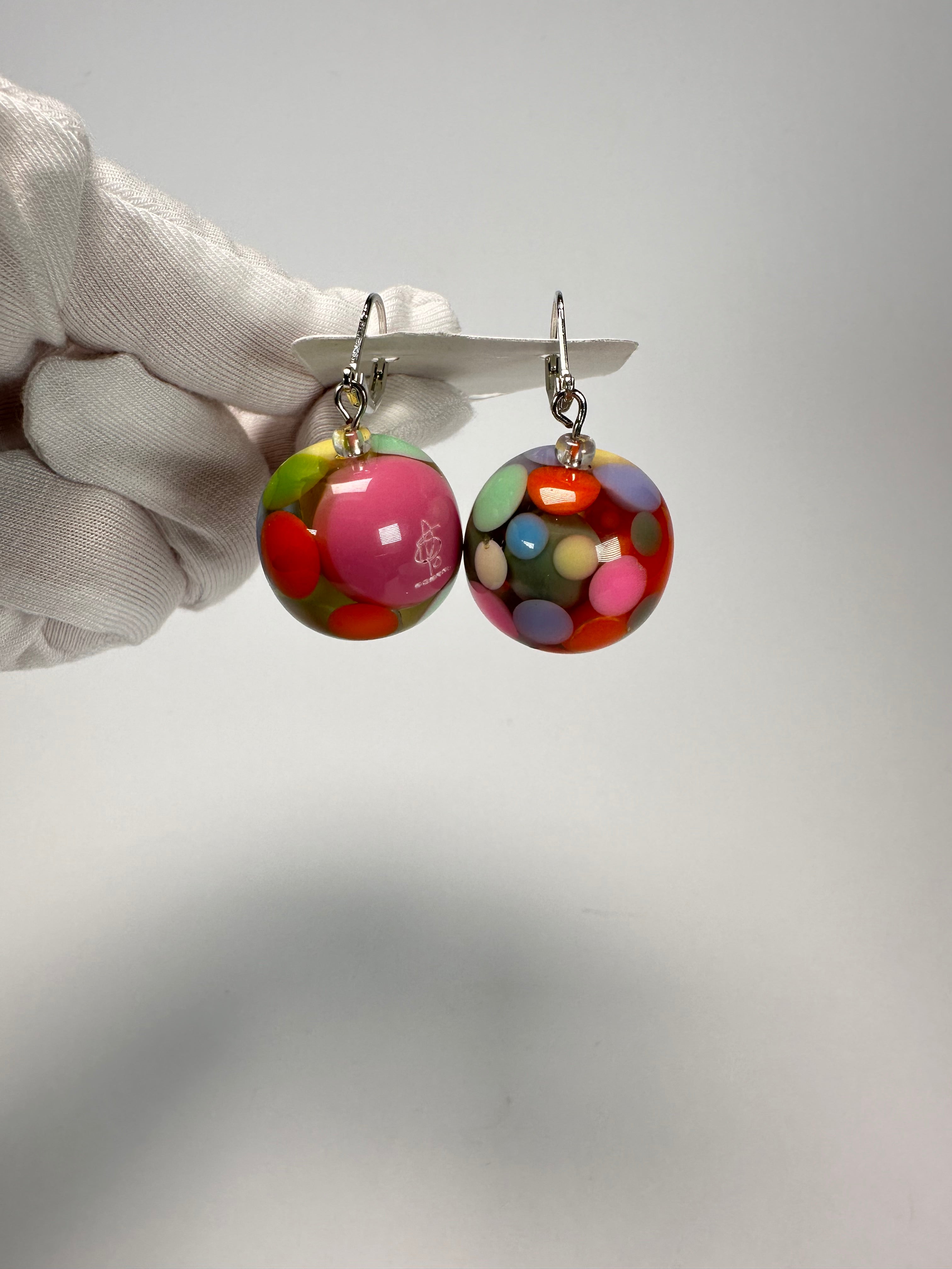 Jackie Brazil "Spots" Spotted Balls Resin Earrings ( E1468 )