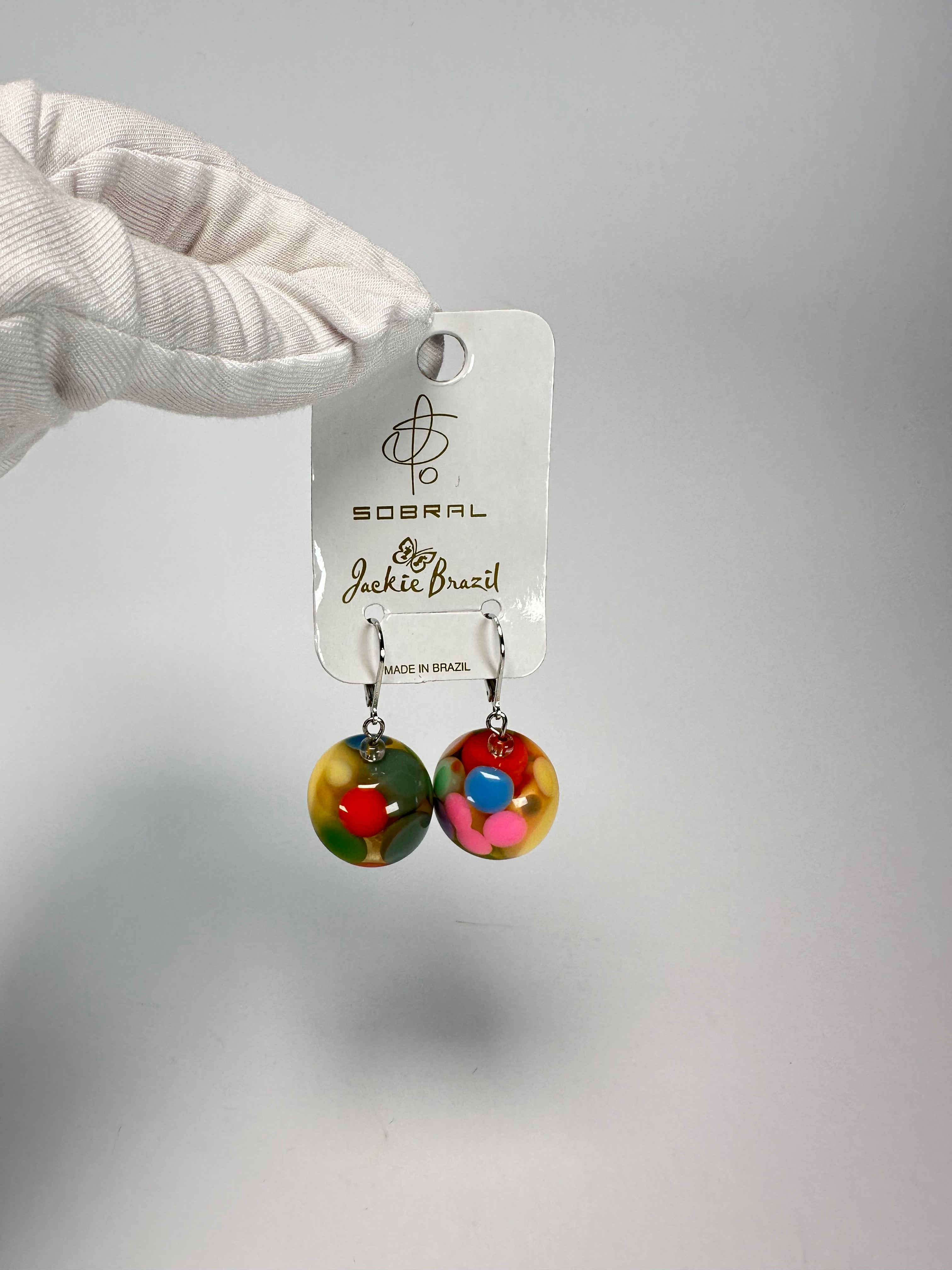 Jackie Brazil "Spots" Spotted Balls Resin Earrings ( E1468 )