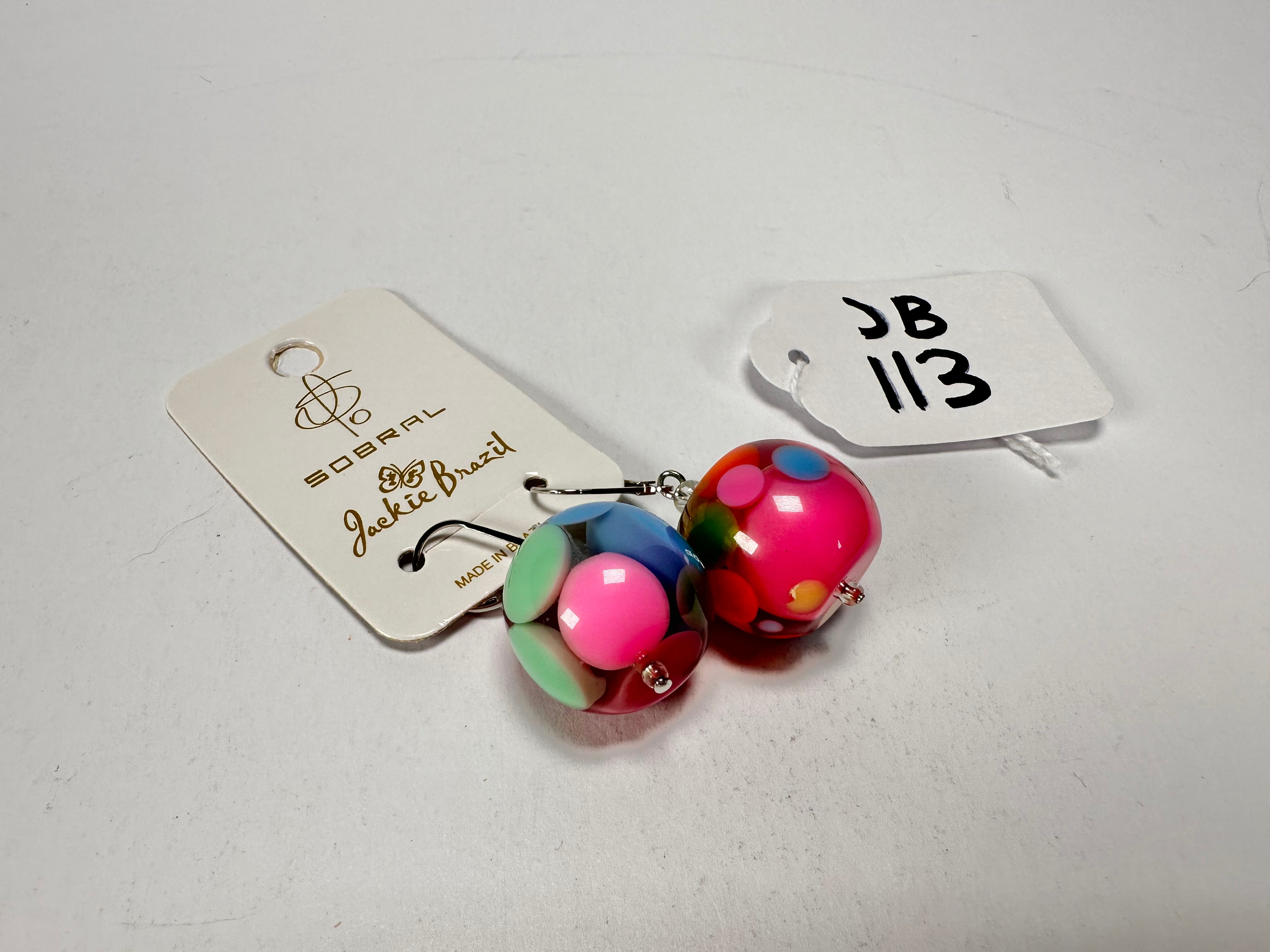 Jackie Brazil "Spots" Spotted Balls Resin Earrings ( E1468 )
