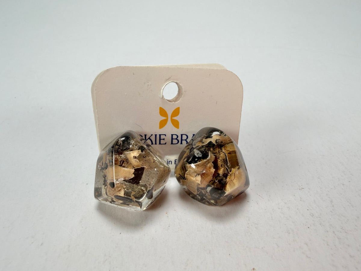 Jackie Brazil "Camille" Seaweed Abstract Resin Earrings ( E1053 )