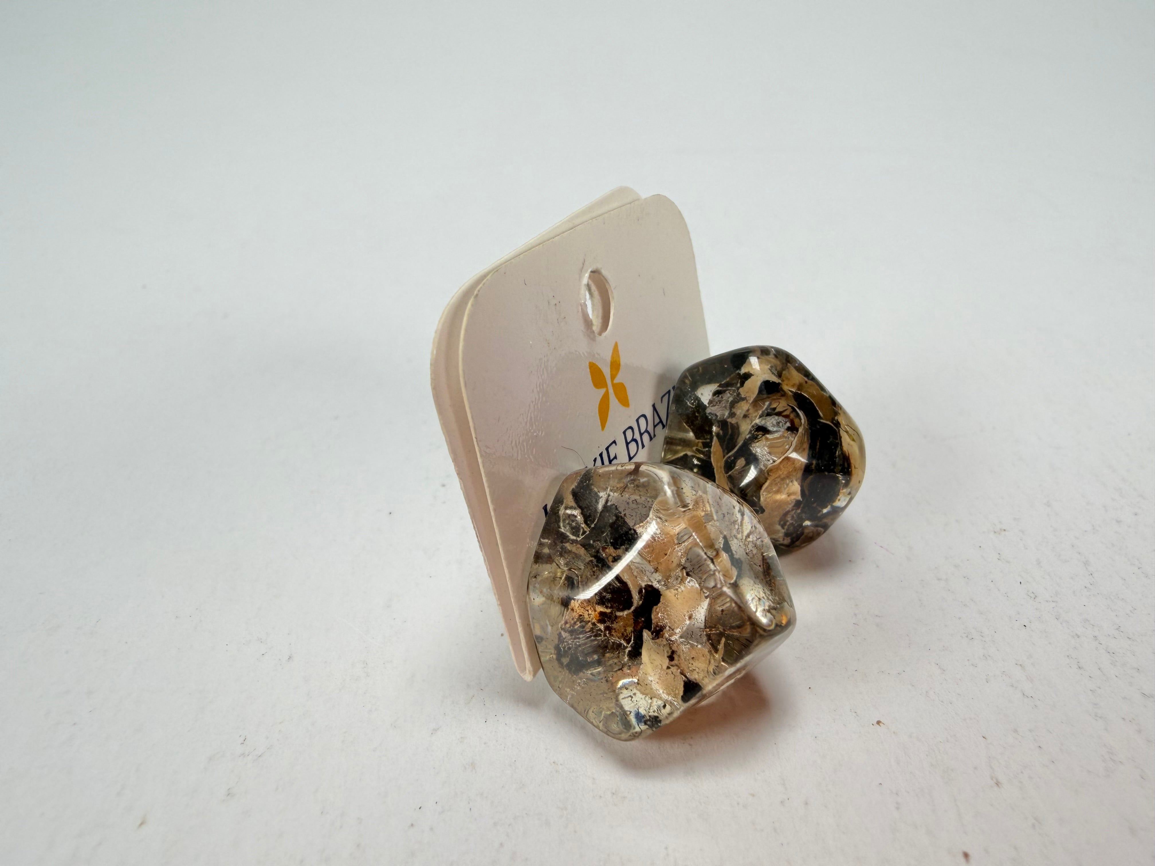 Jackie Brazil "Camille" Seaweed Abstract Resin Earrings ( E1053 )