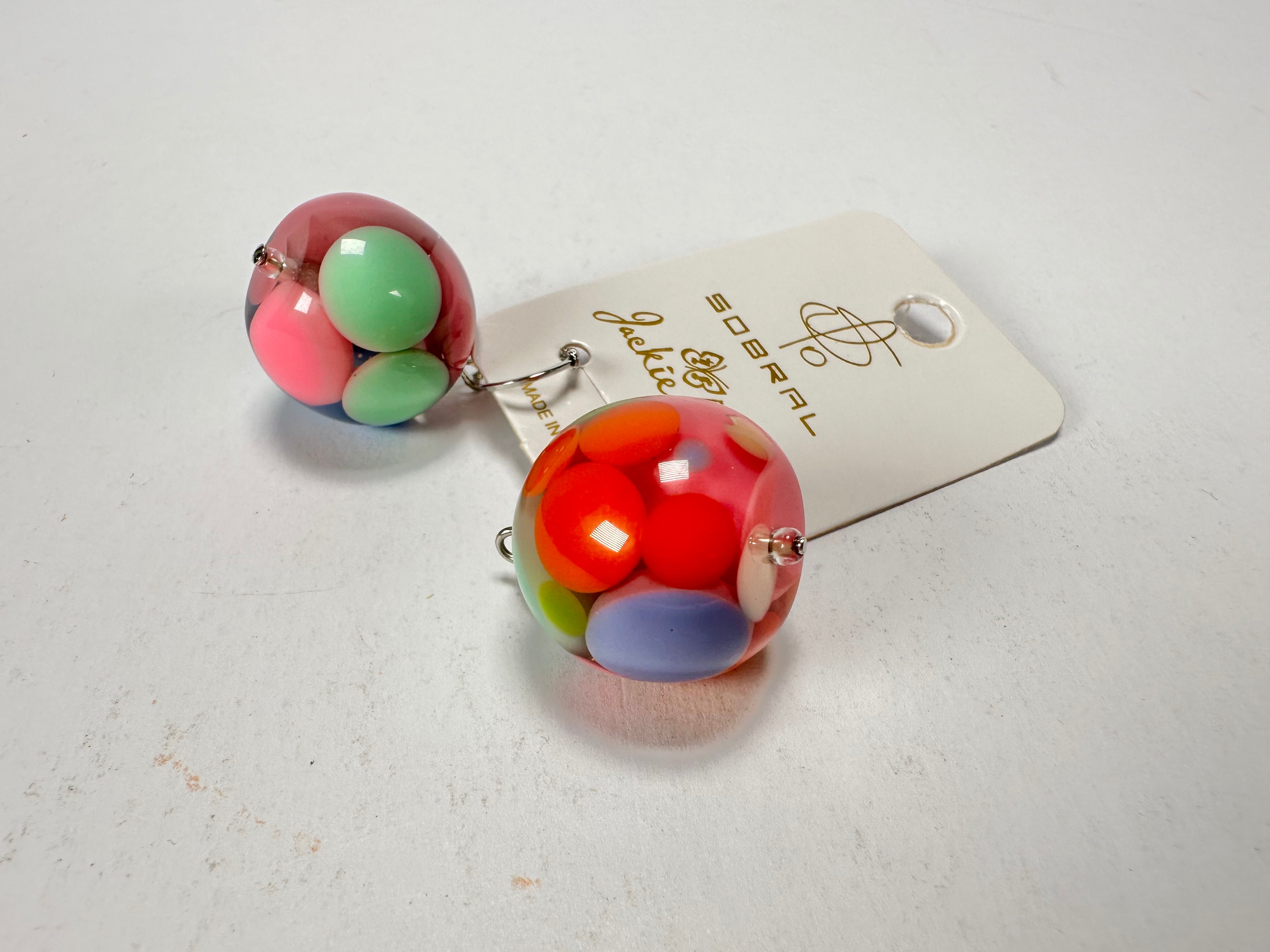 Jackie Brazil "Spots" Spotted Balls Resin Earrings ( E1468 )