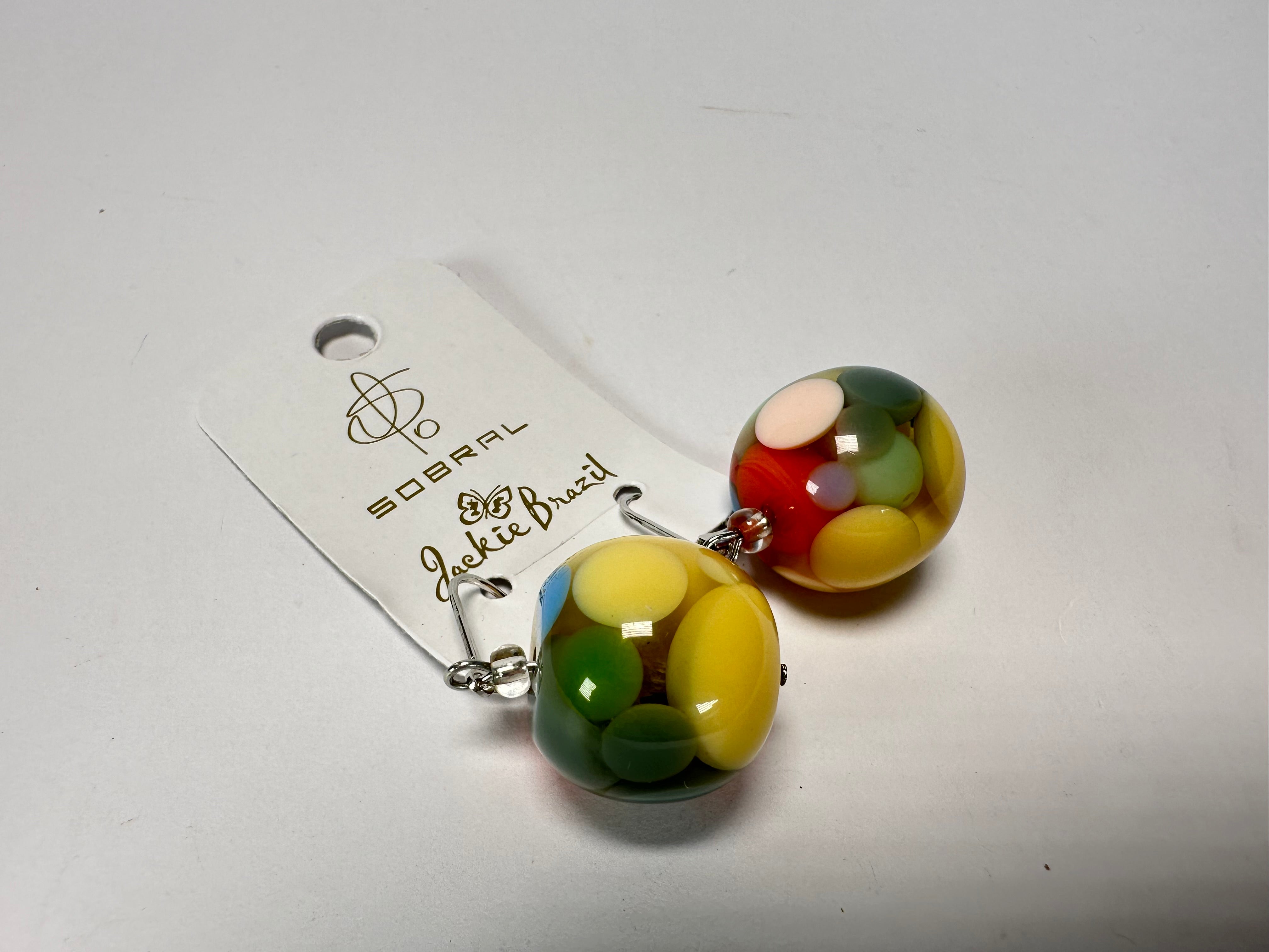 Jackie Brazil "Spots" Spotted Balls Resin Earrings ( E1468 )