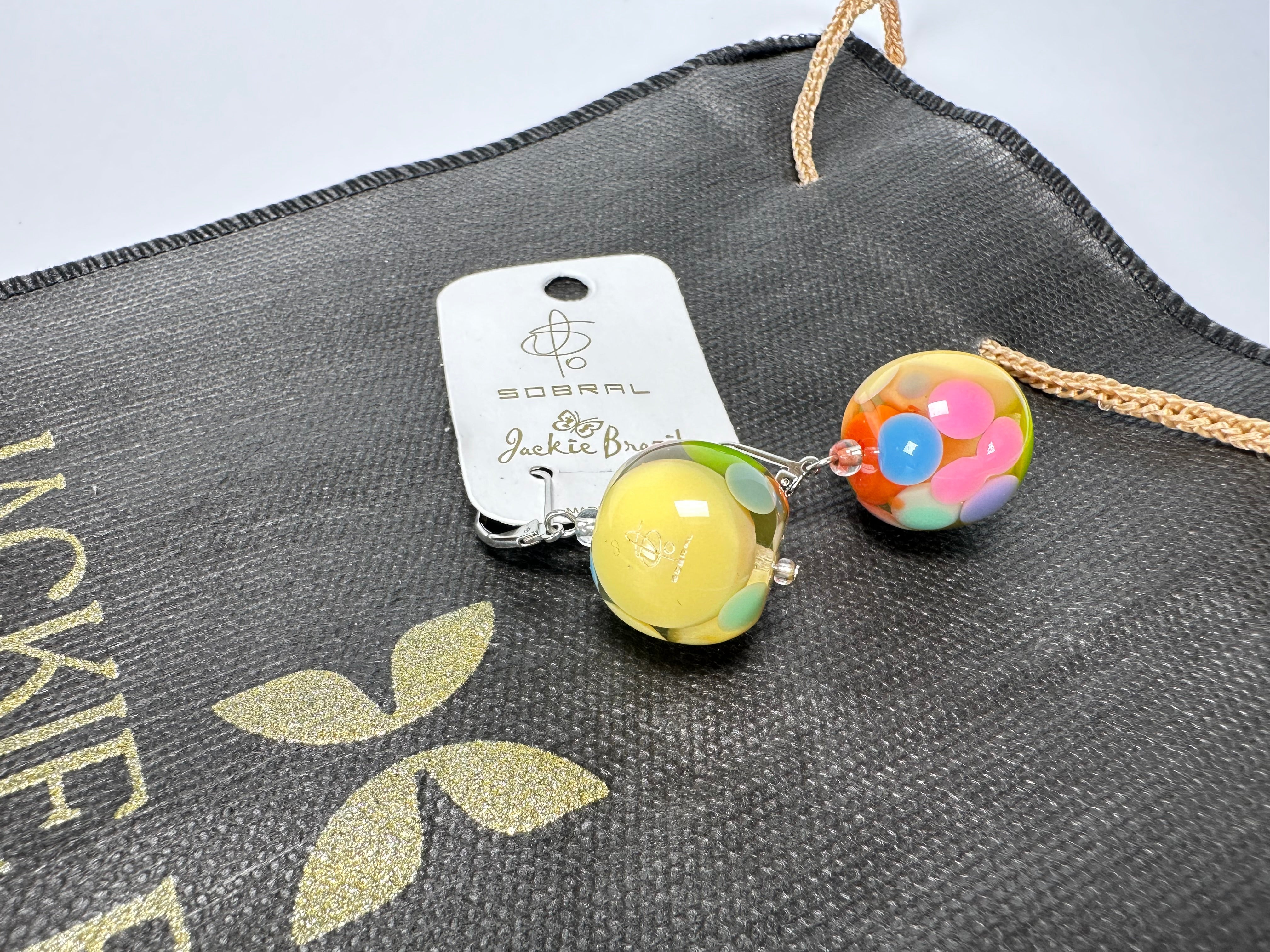 Jackie Brazil "Spots" Spotted Balls Resin Earrings ( E1468 )