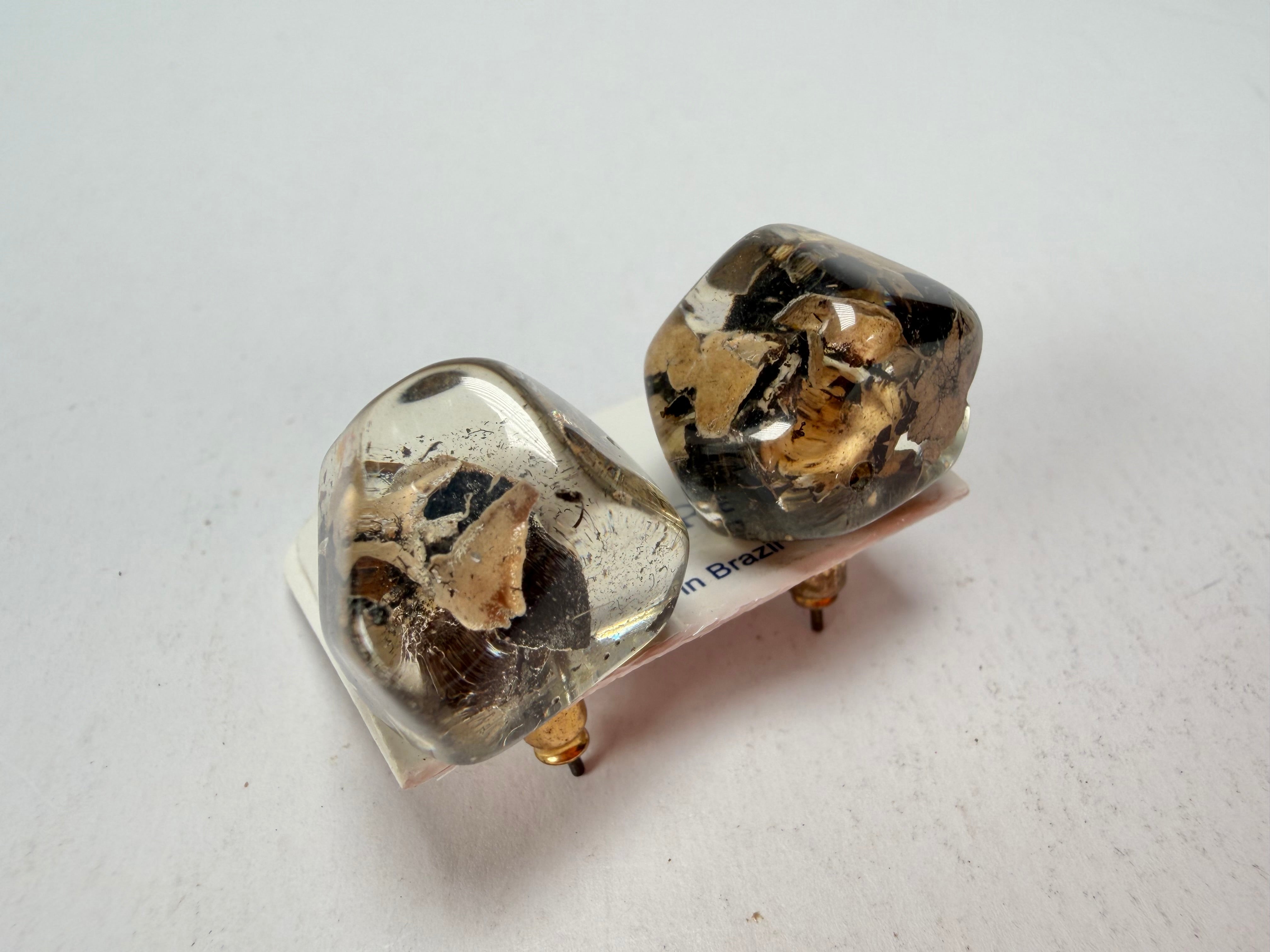 Jackie Brazil "Camille" Seaweed Abstract Resin Earrings ( E1053 )