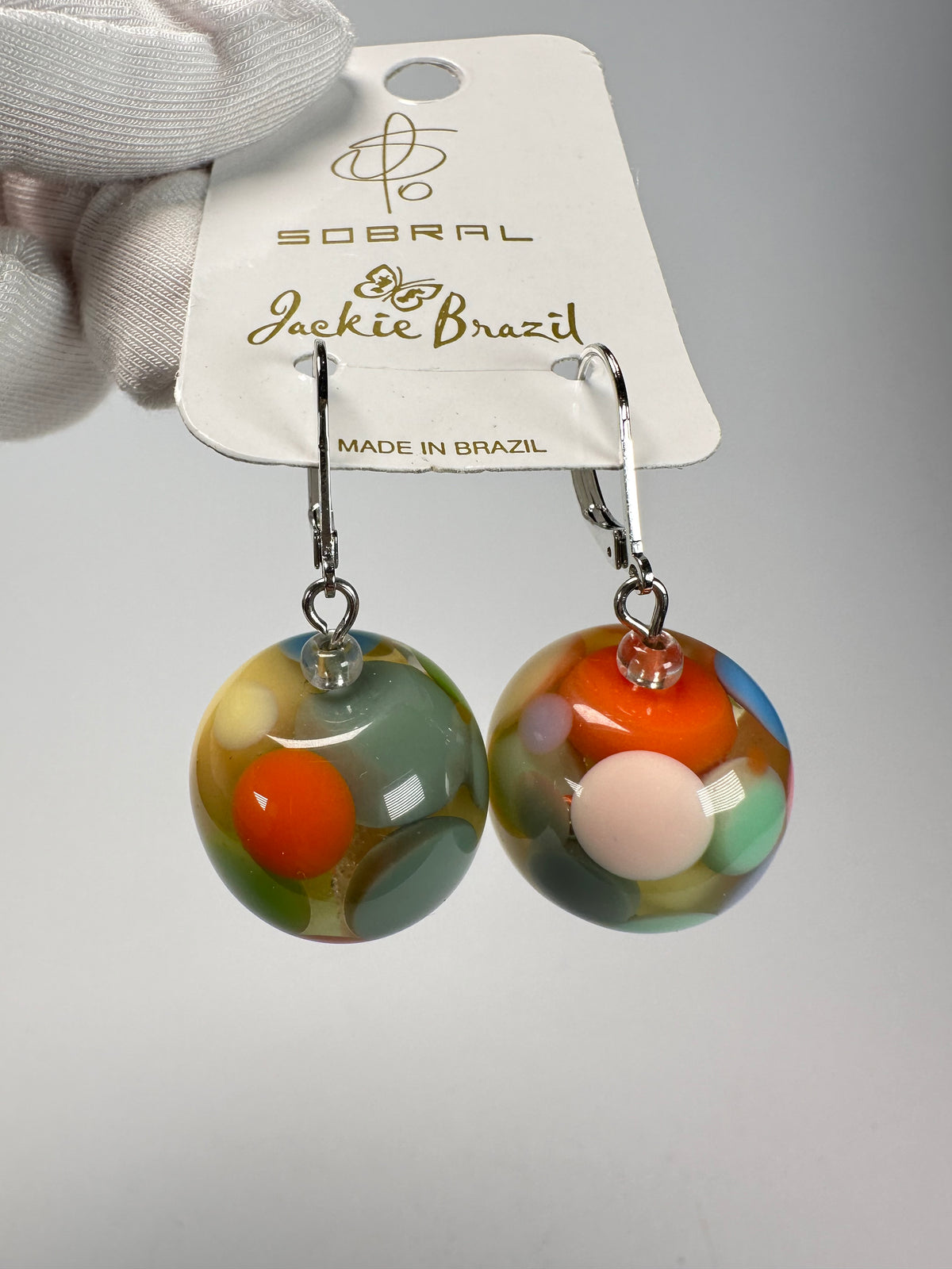 Jackie Brazil "Spots" Spotted Balls Resin Earrings ( E1468 )