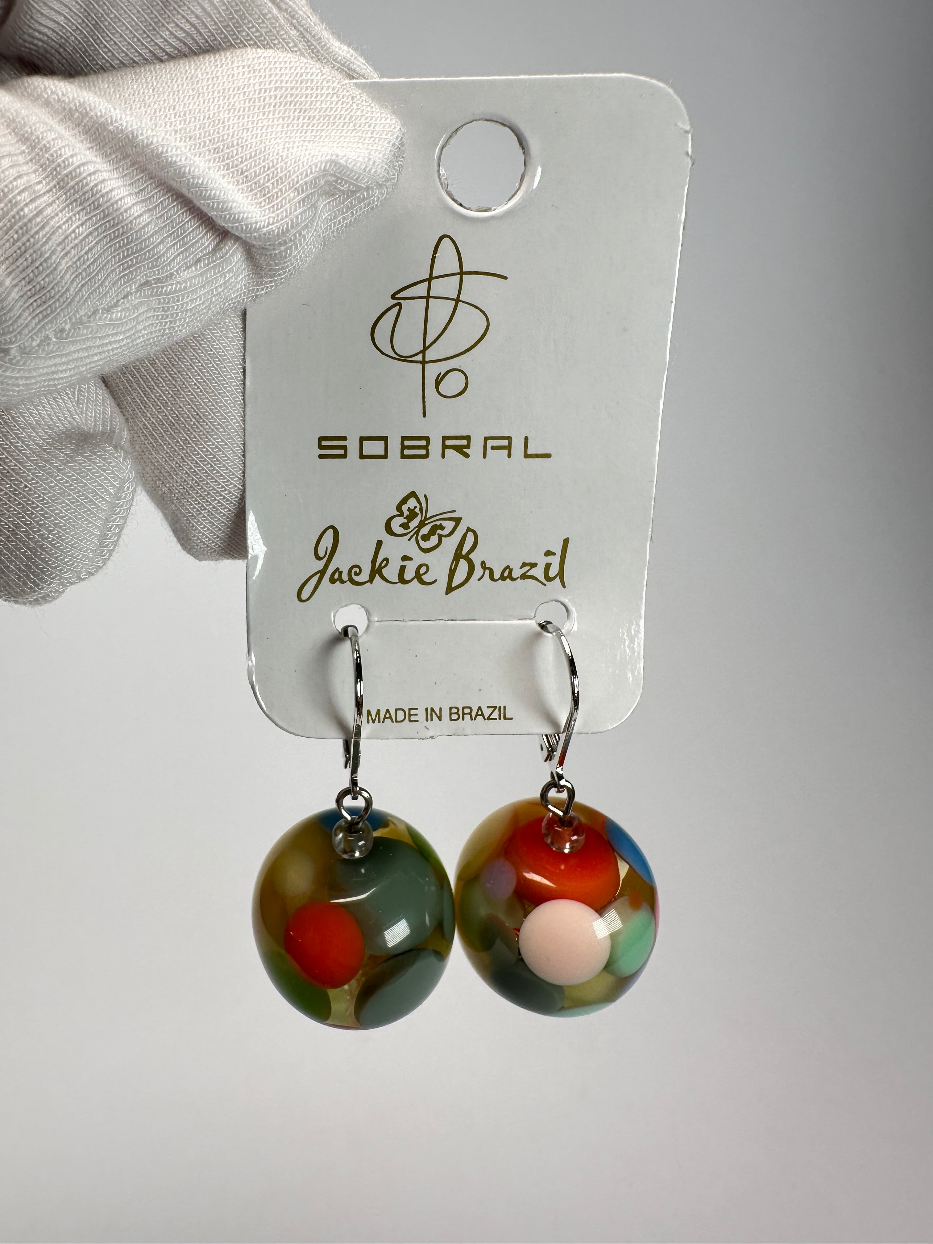 Jackie Brazil "Spots" Spotted Balls Resin Earrings ( E1468 )