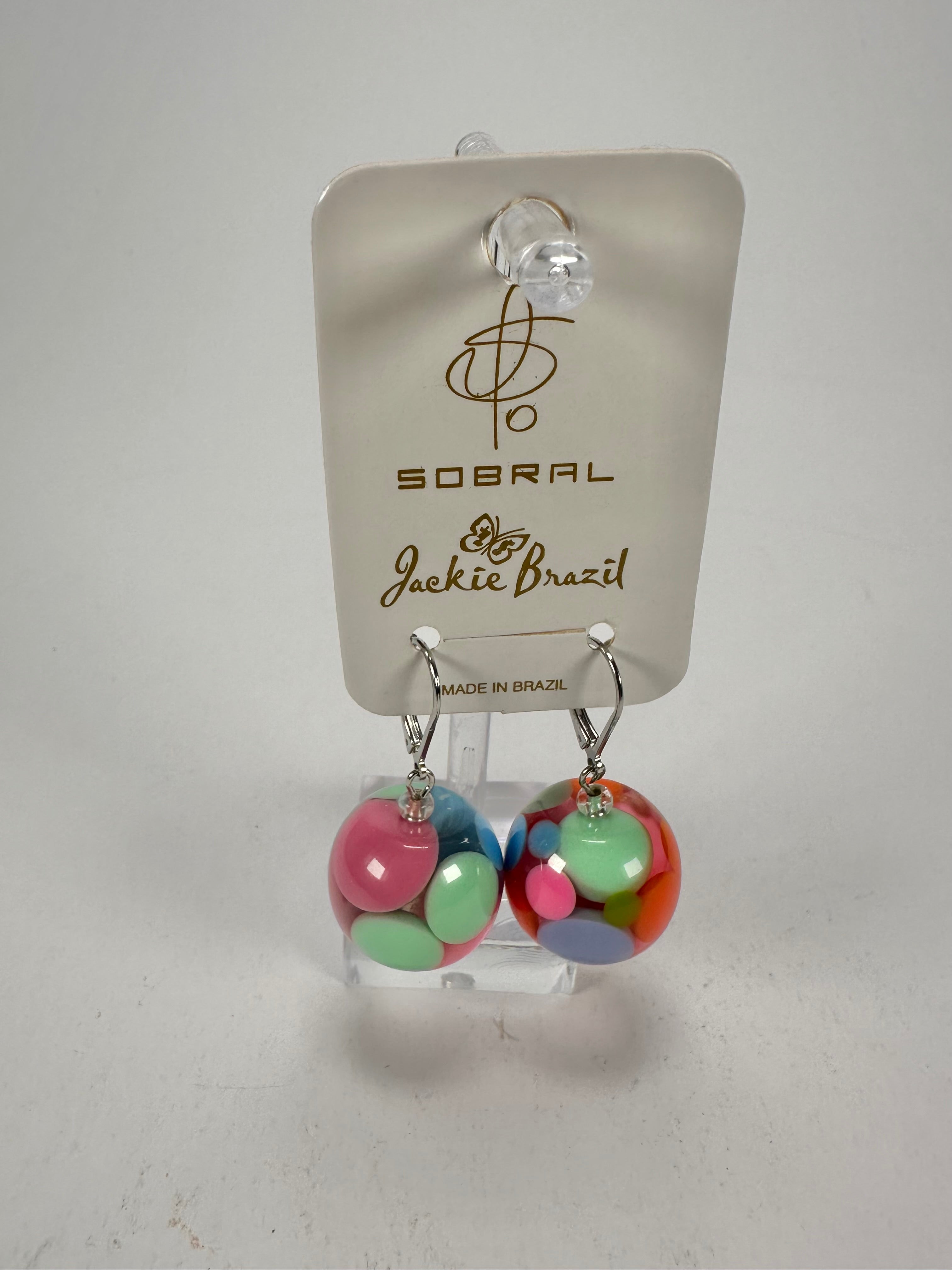 Jackie Brazil "Spots" Spotted Balls Resin Earrings ( E1468 )