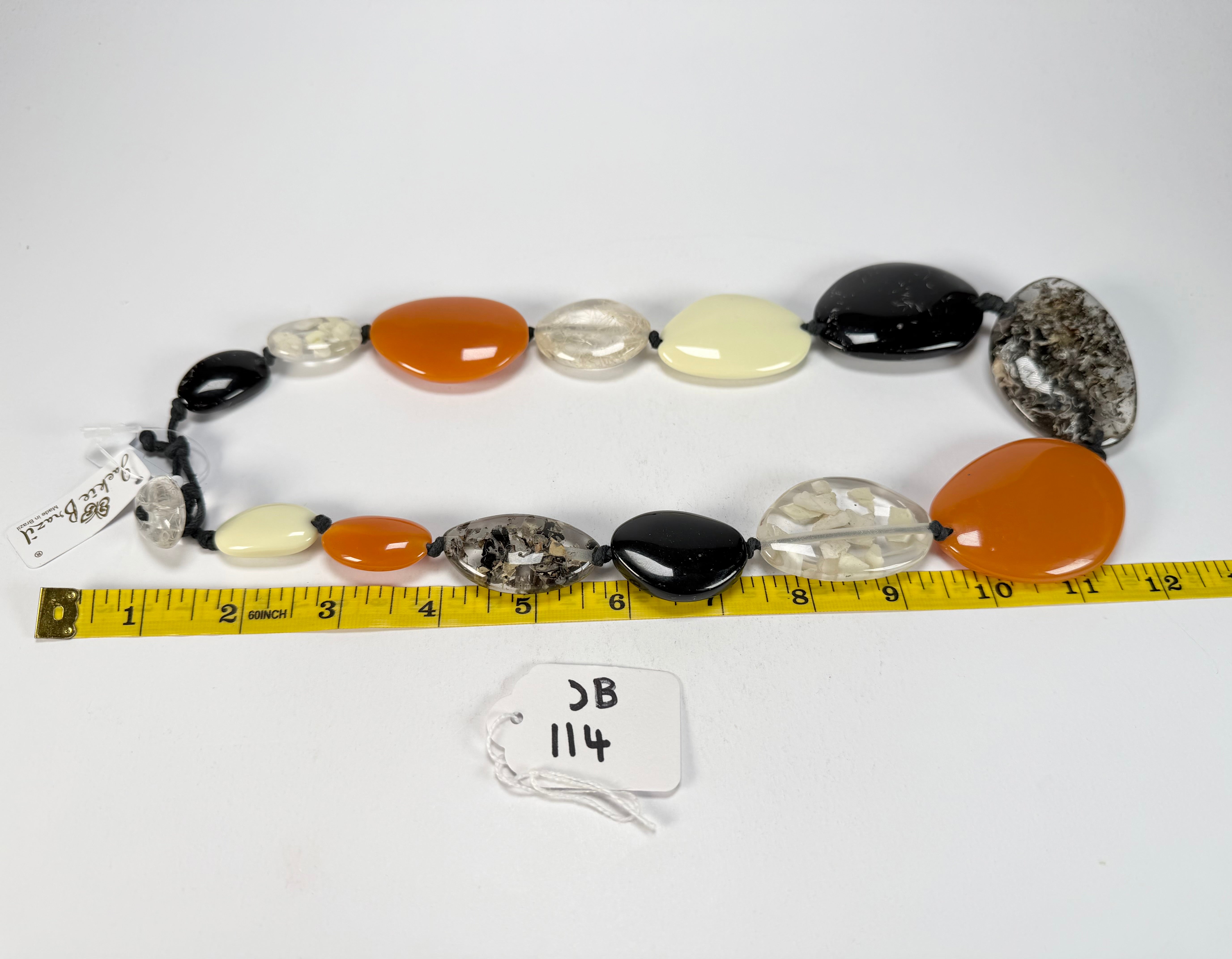 Jackie Brazil "Seasons Mix" Long Flat Riverstones 65cm Necklace ( N3700 )