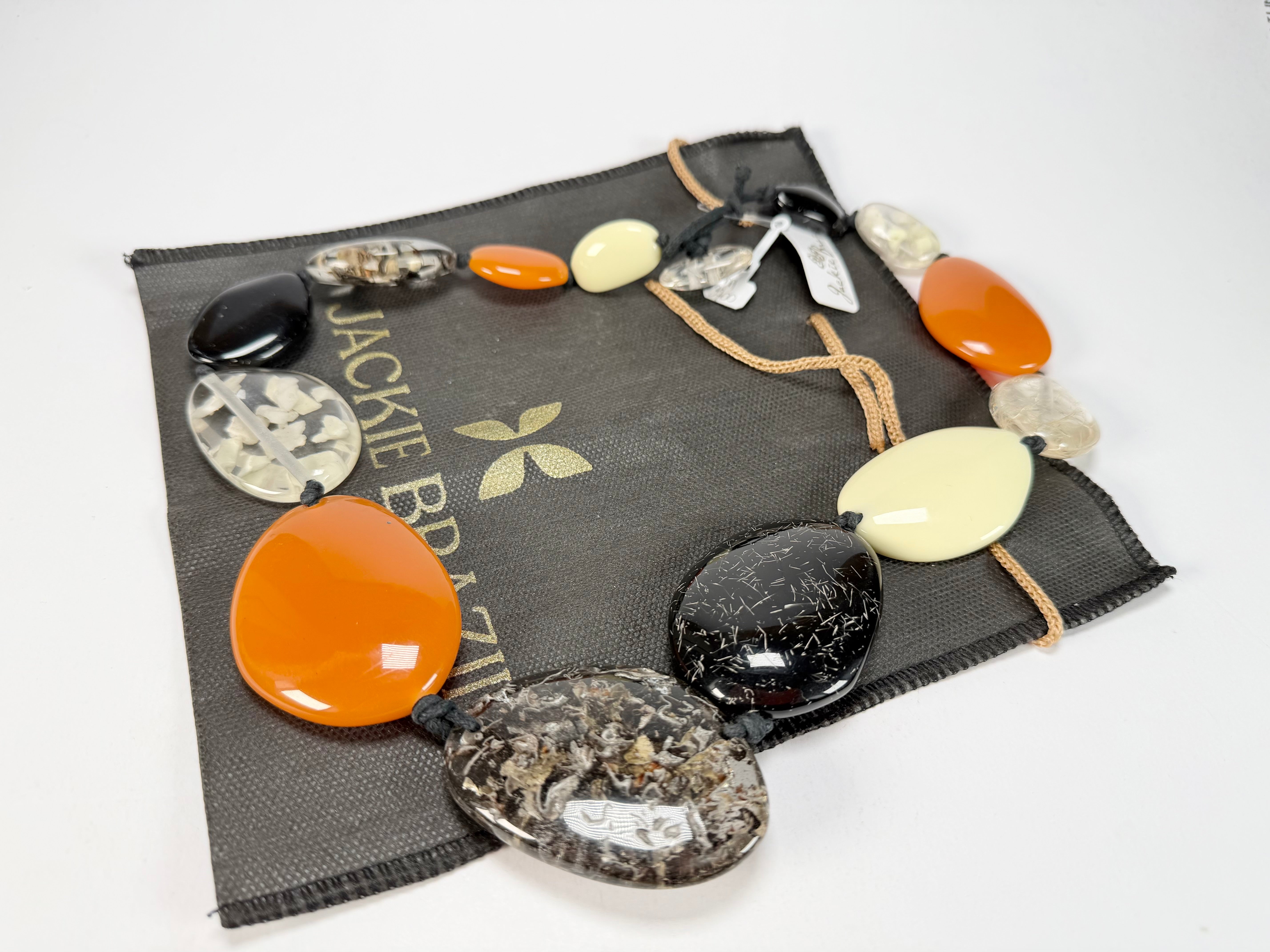 Jackie Brazil "Seasons Mix" Long Flat Riverstones 65cm Necklace ( N3700 )
