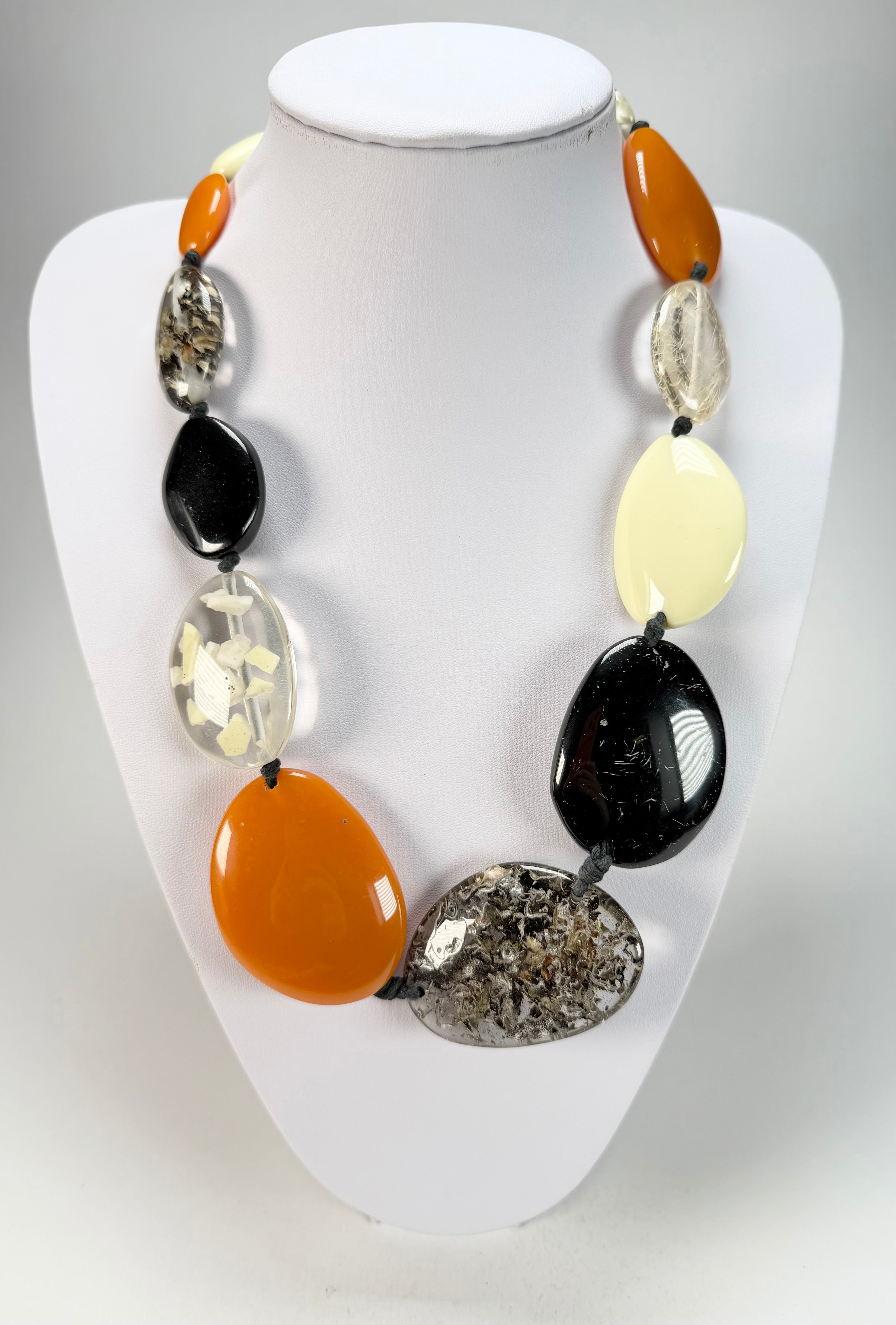 Jackie Brazil "Seasons Mix" Long Flat Riverstones 65cm Necklace ( N3700 )