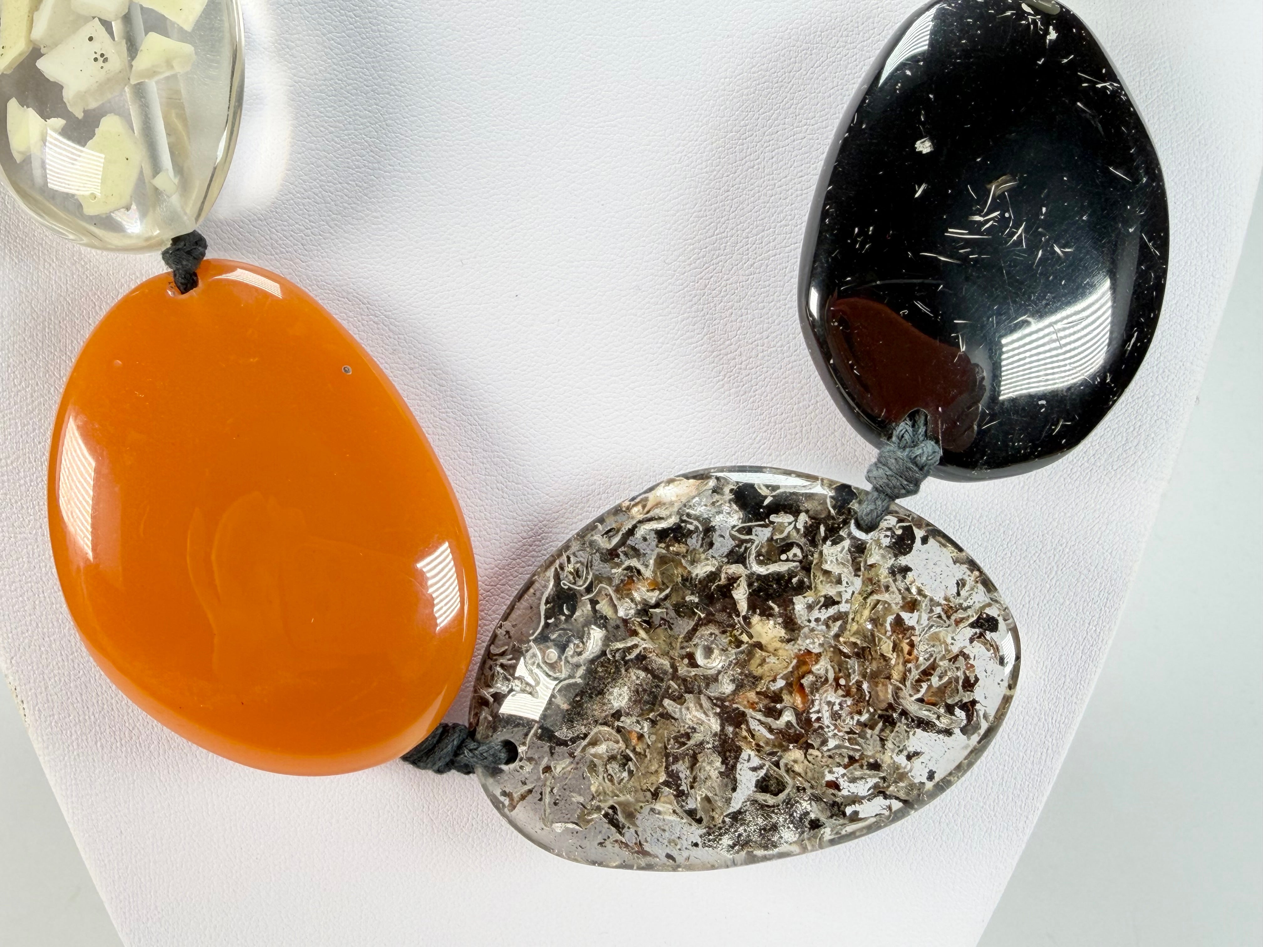 Jackie Brazil "Seasons Mix" Long Flat Riverstones 65cm Necklace ( N3700 )