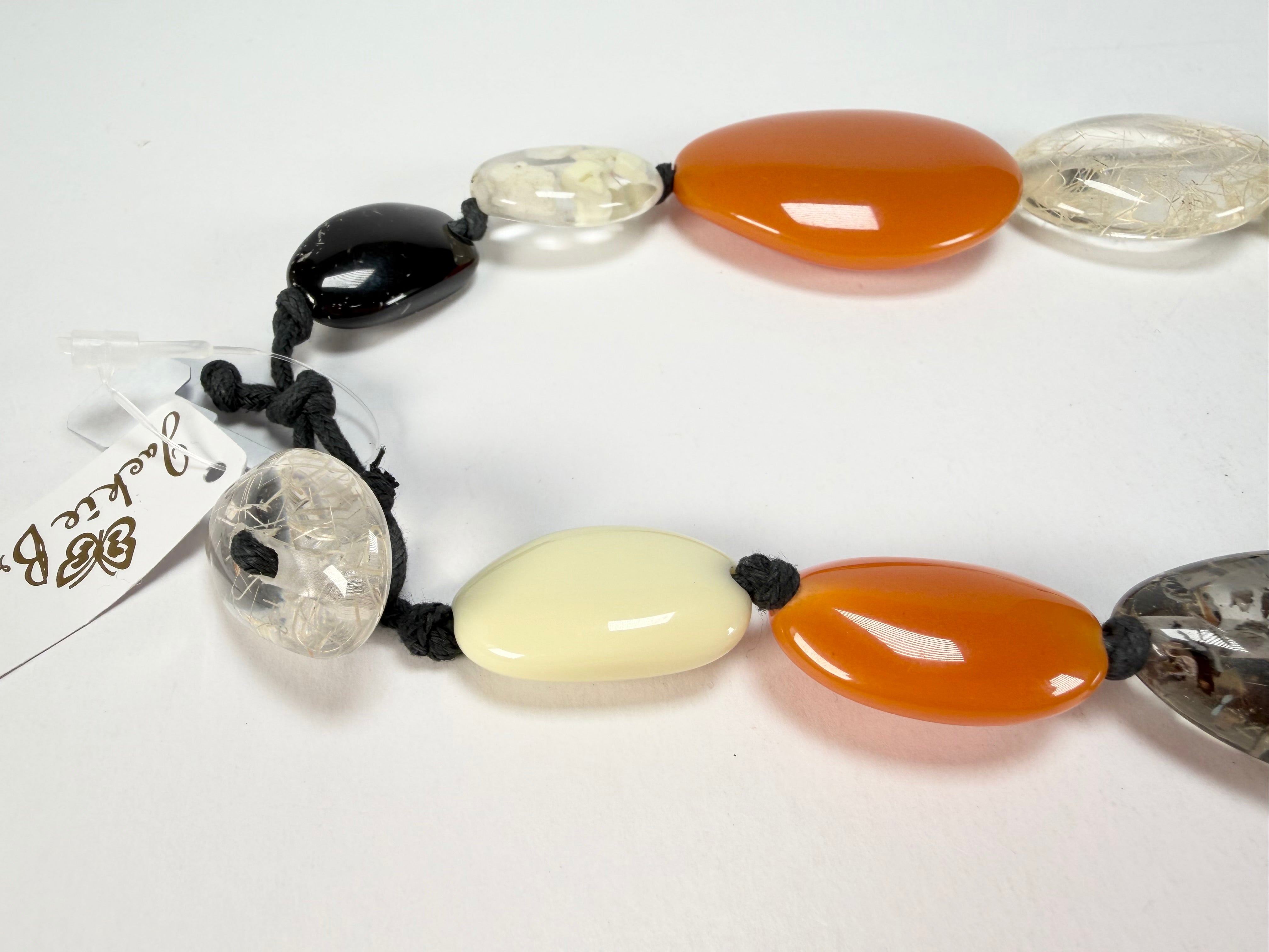 Jackie Brazil "Seasons Mix" Long Flat Riverstones 65cm Necklace ( N3700 )