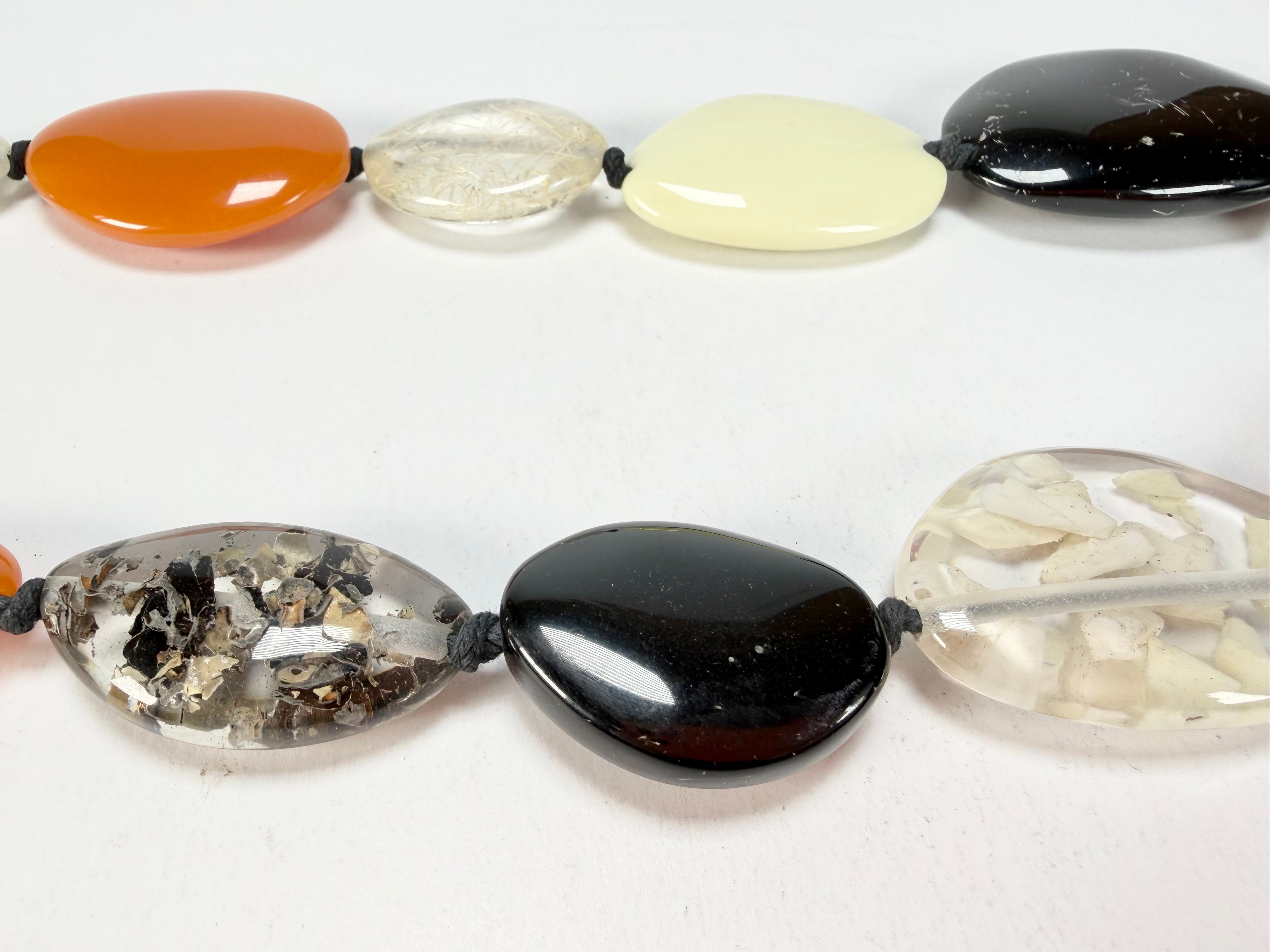 Jackie Brazil "Seasons Mix" Long Flat Riverstones 65cm Necklace ( N3700 )