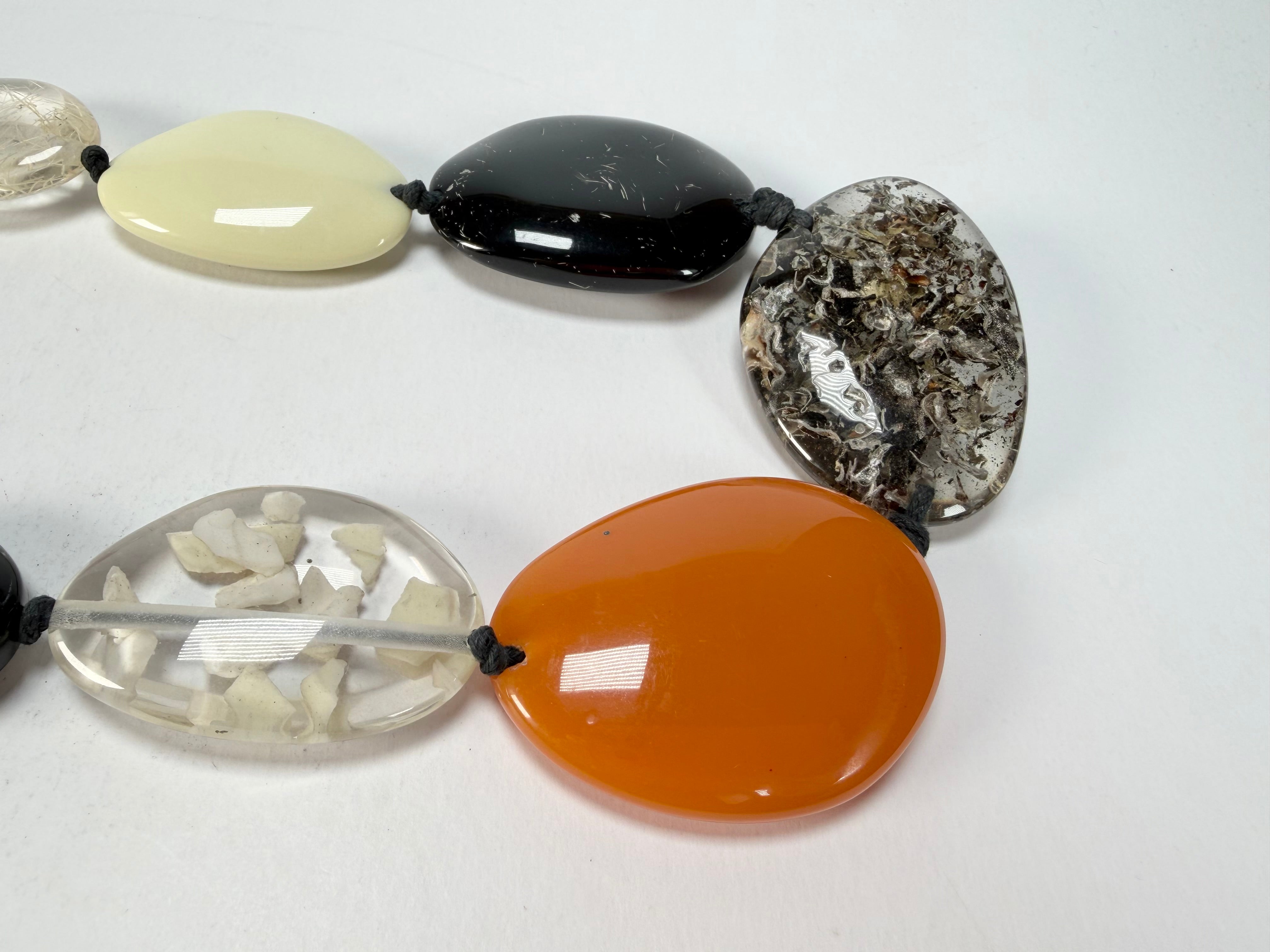 Jackie Brazil "Seasons Mix" Long Flat Riverstones 65cm Necklace ( N3700 )