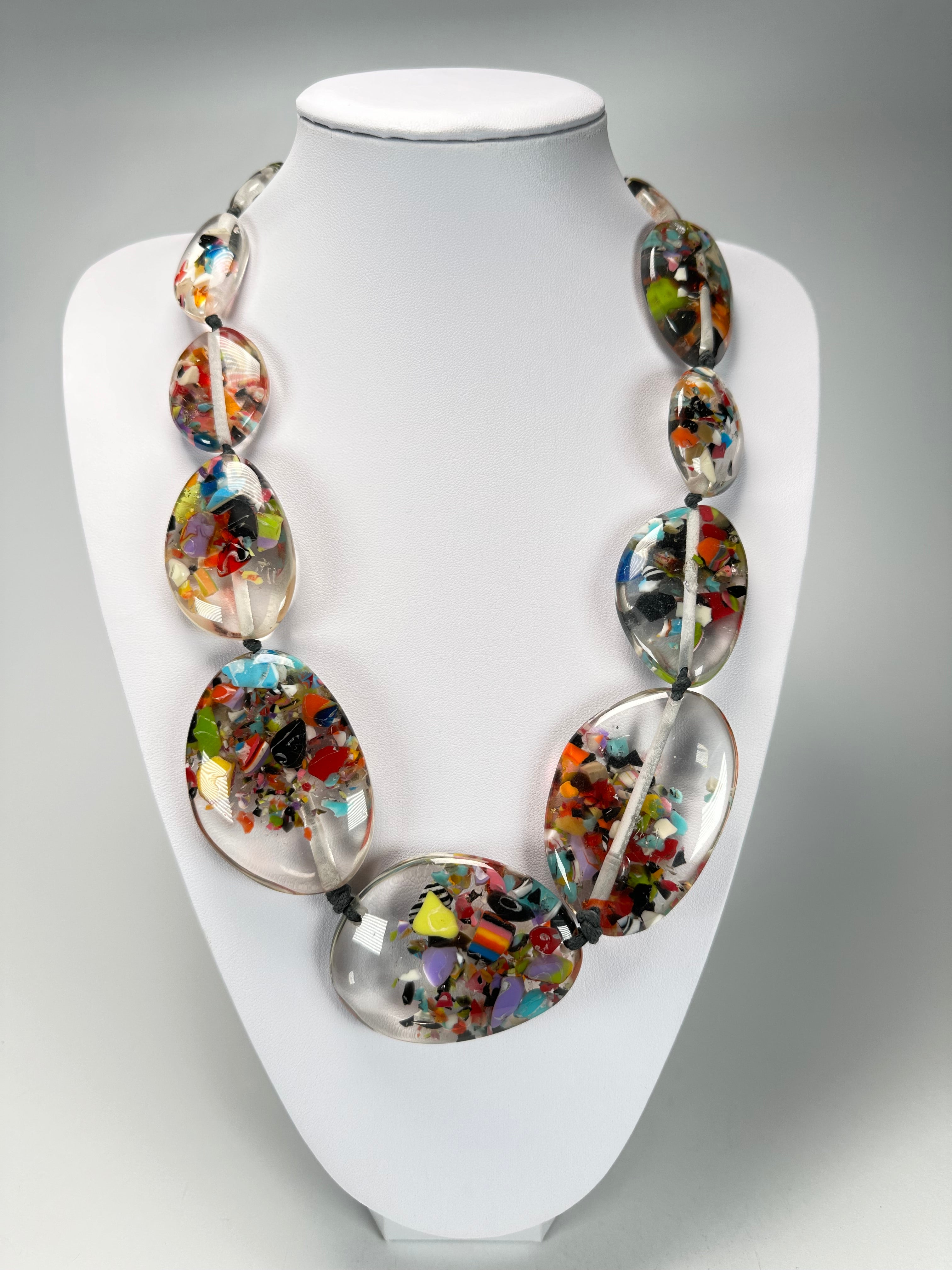 Jackie Brazil "Cascade" Long Flat Riverstones 65cm Necklace ( N3700 )