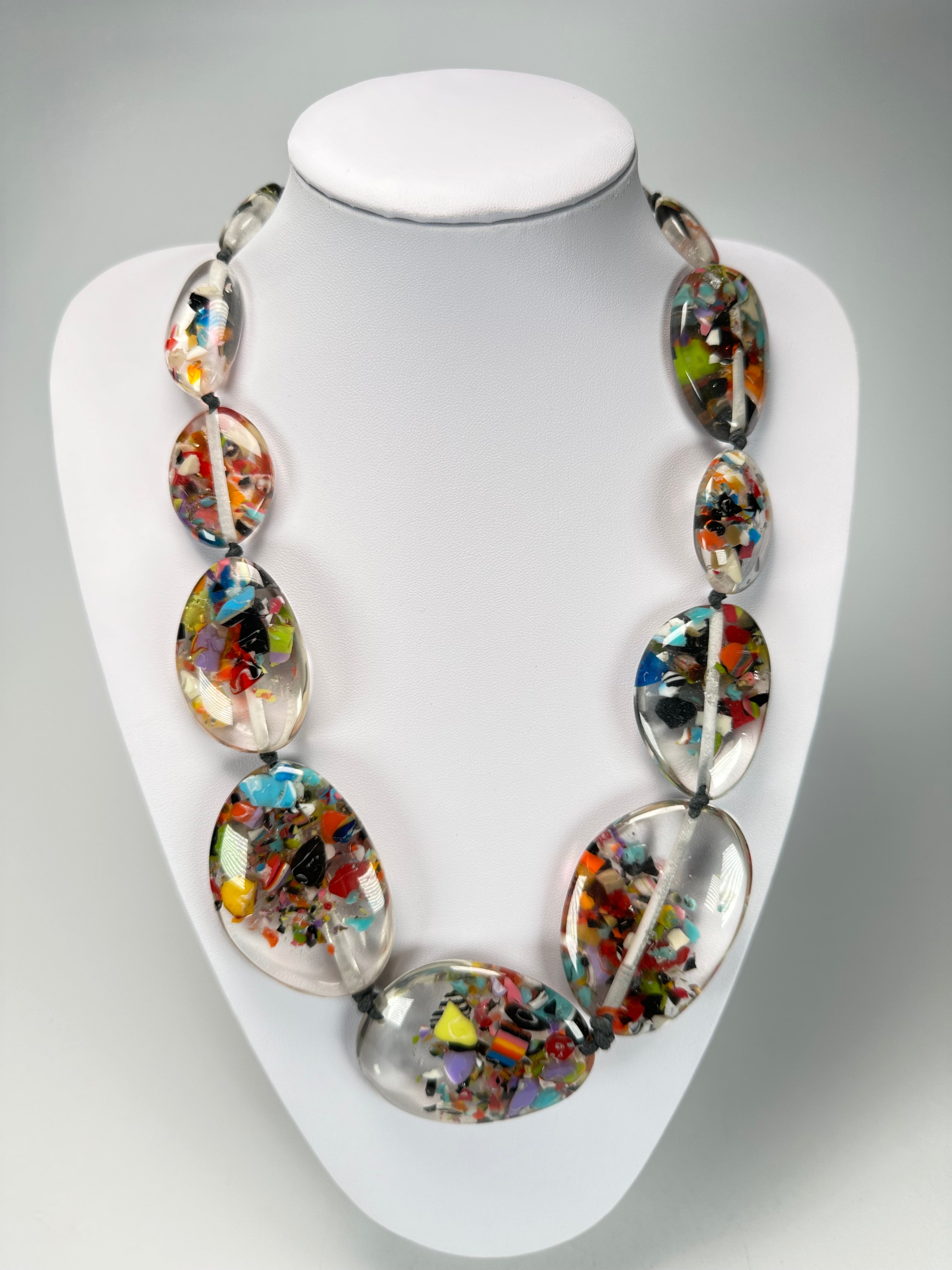 Jackie Brazil "Cascade" Long Flat Riverstones 65cm Necklace ( N3700 )