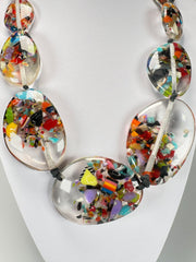 Jackie Brazil "Cascade" Long Flat Riverstones 65cm Necklace ( N3700 )