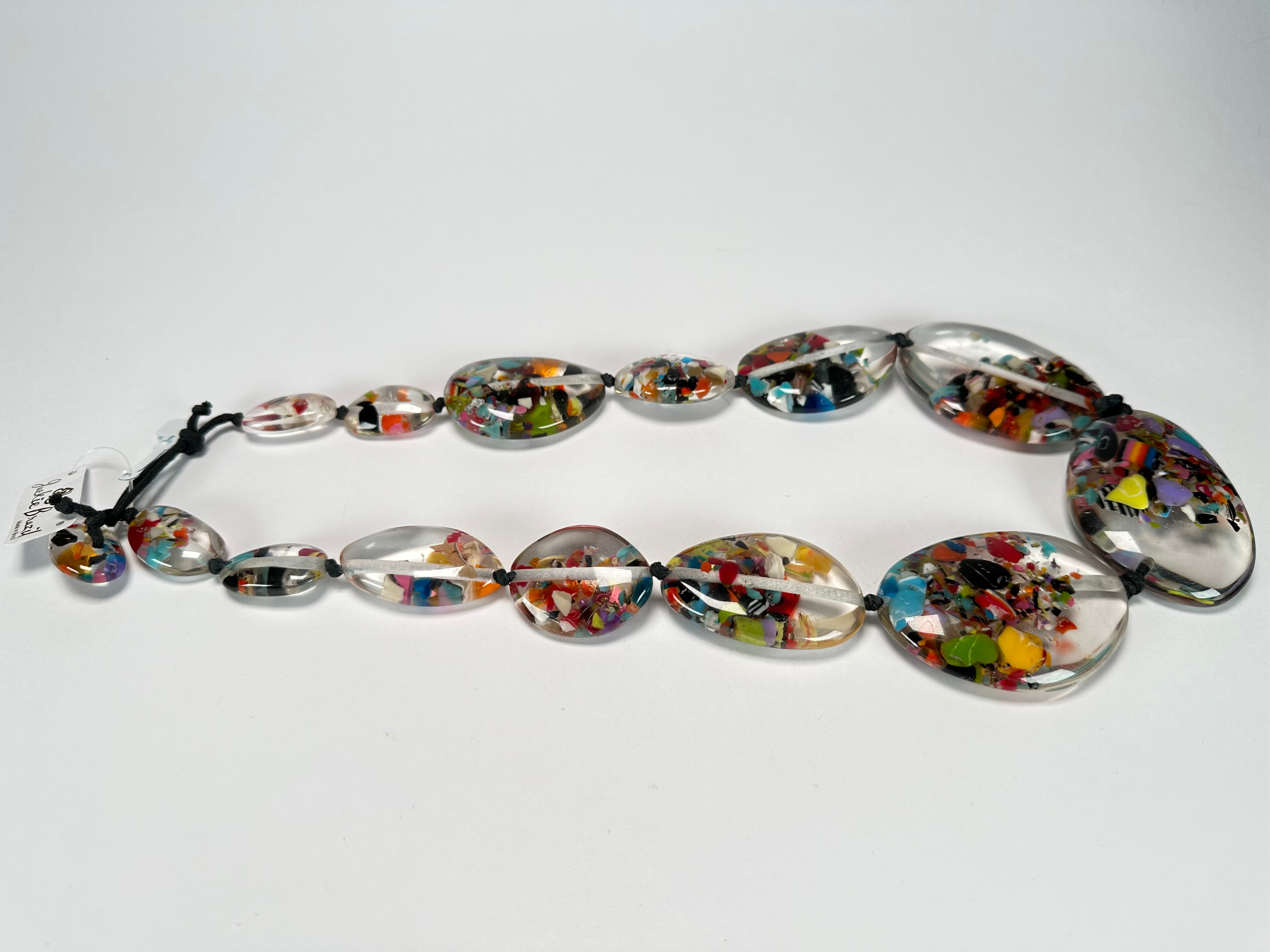 Jackie Brazil "Cascade" Long Flat Riverstones 65cm Necklace ( N3700 )