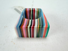 Jackie Brazil "Leda" Liquorice Allsorts Pop Art Colour Mix Resin Ring ( R2269 ) UK P / USA 7.5