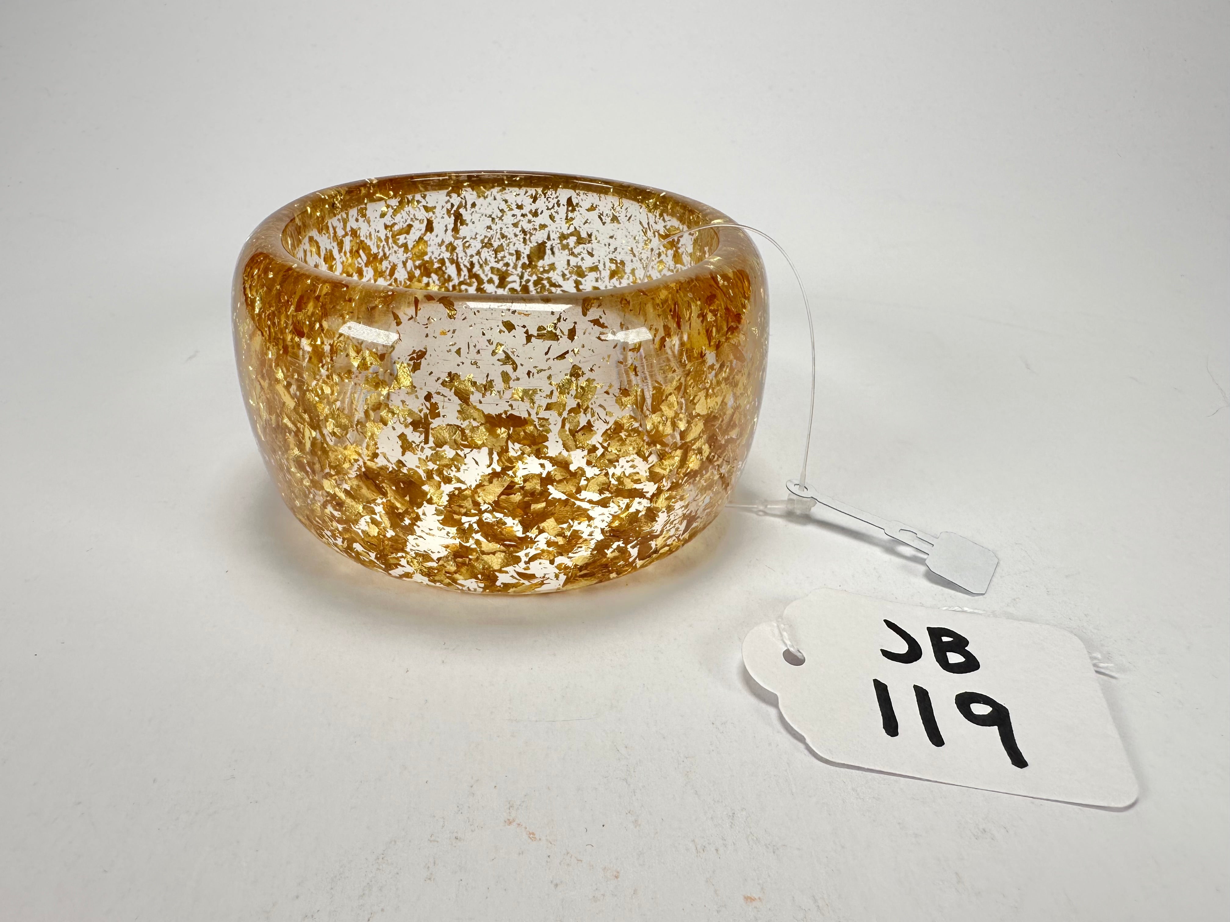 Jackie Brazil "Carmen" Gold Flakes 5cm Resin Bangle ( B2500 )