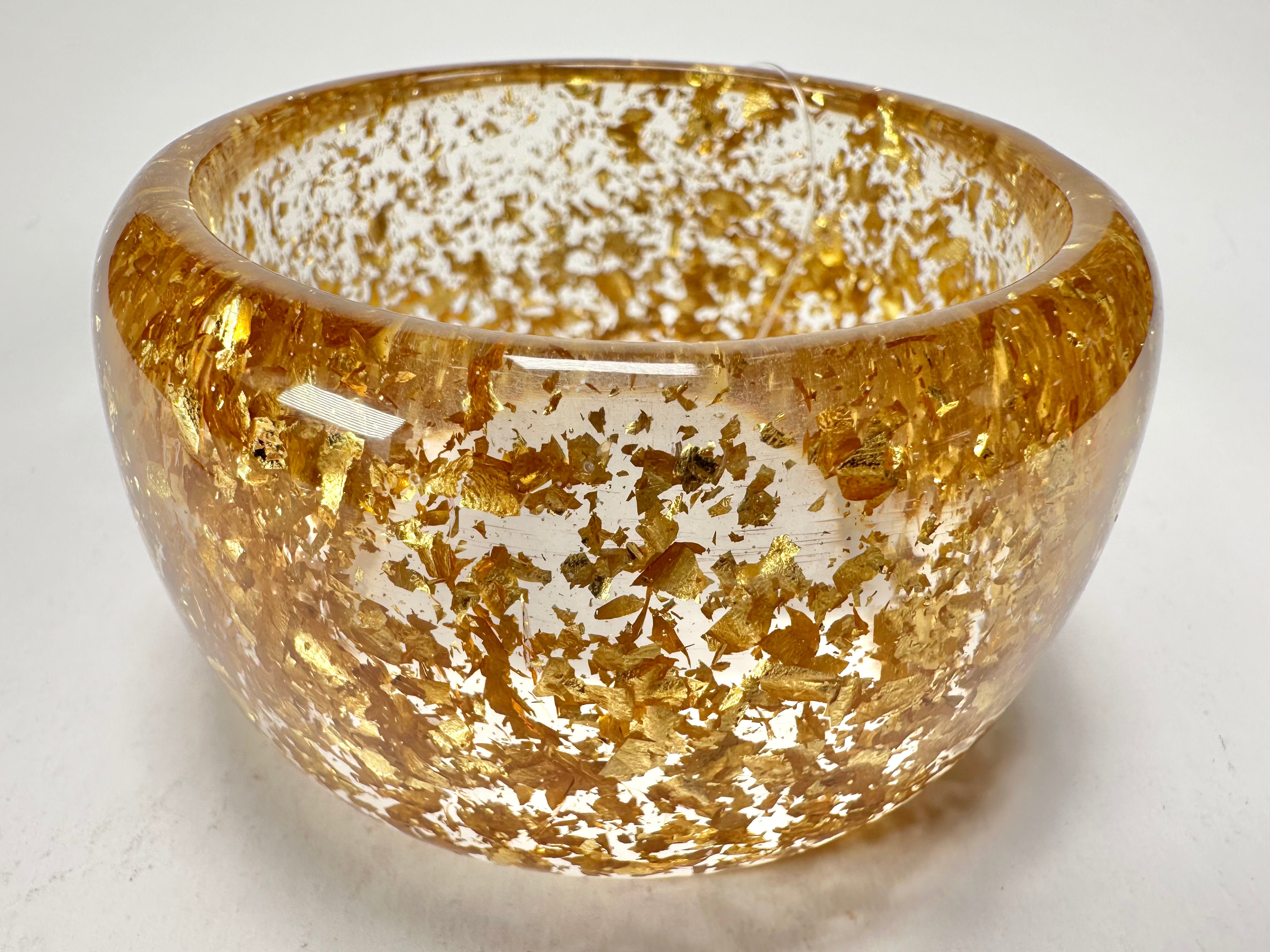 Jackie Brazil "Carmen" Gold Flakes 5cm Resin Bangle ( B2500 )