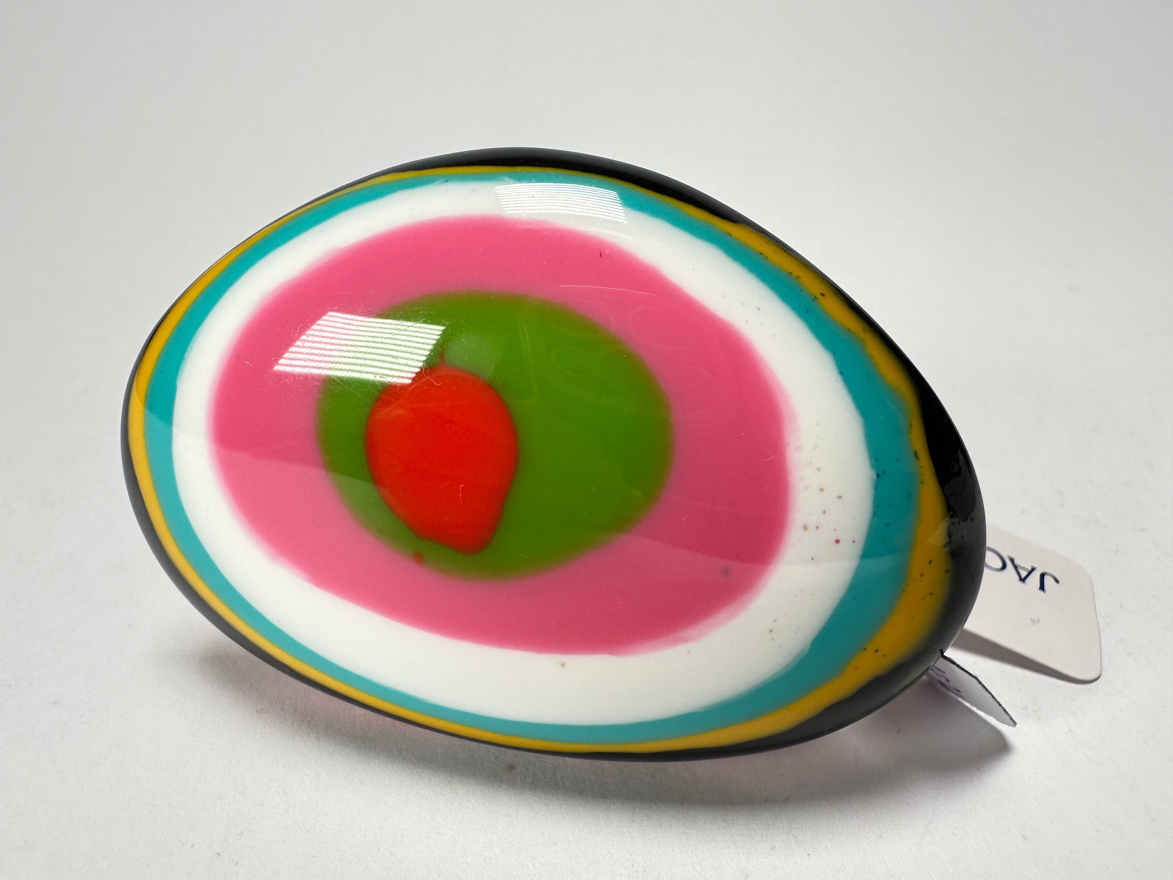 Jackie Brazil "Large Riverstone" Kandinsky Flat Oval Ring ( R3625 ) Size UK- Z+1 / US- 13.5