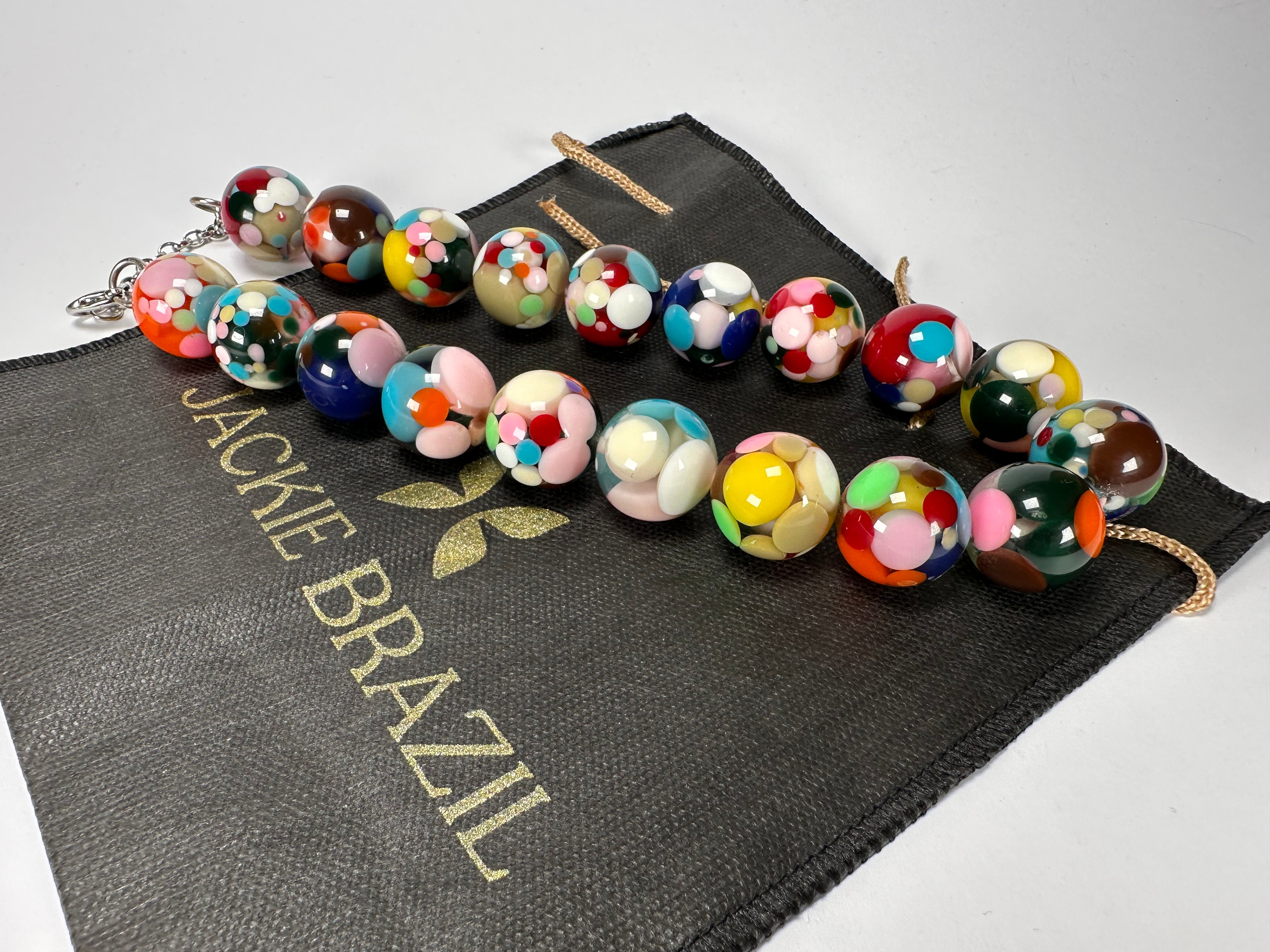 Jackie Brazil "Spotted Balls" Party Mix Spots Resin Necklace 50cm ( N1675 )
