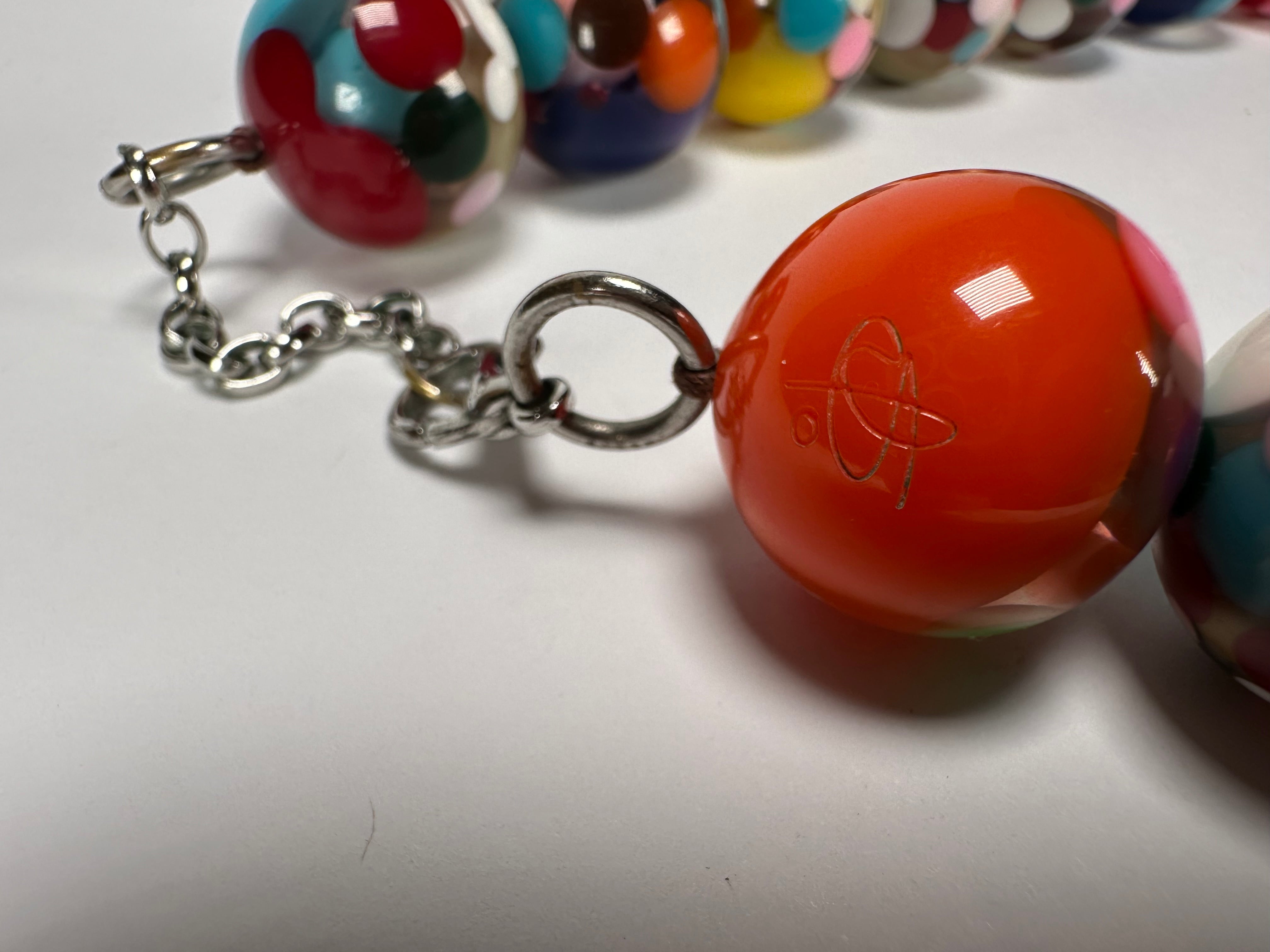 Jackie Brazil "Spotted Balls" Party Mix Spots Resin Necklace 50cm ( N1675 )