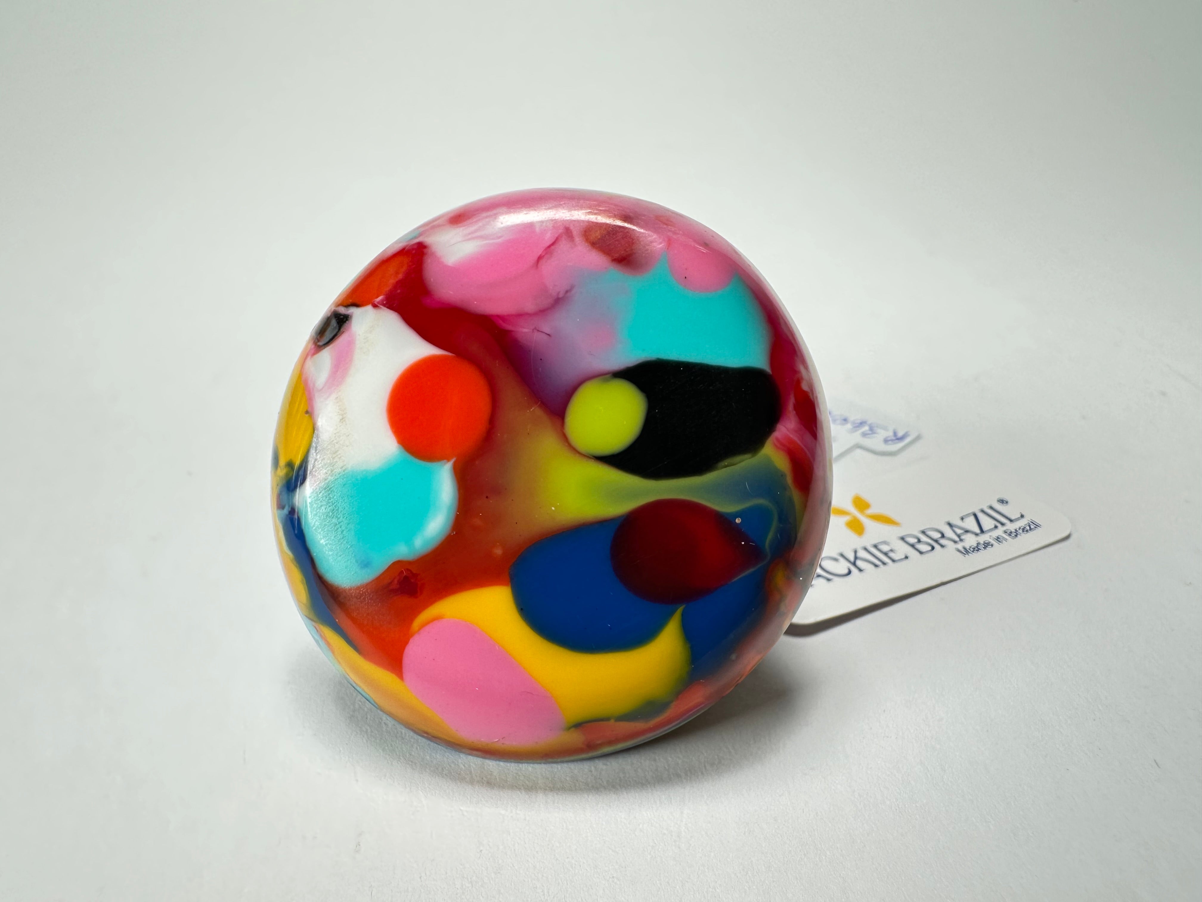 Jackie Brazil "Large Riverstone" Kandinsky Round Ring ( R3606 ) Size UK-R / US- 8.5