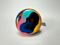 Jackie Brazil "Large Riverstone" Kandinsky Round Ring ( R3606 ) Size UK- Z+2 / US- 13