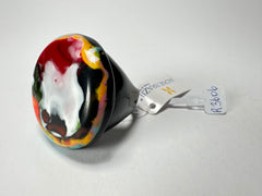 Jackie Brazil "Large Riverstone" Kandinsky Round Ring ( R3606 ) Size UK- Z+2 / US- 13.5