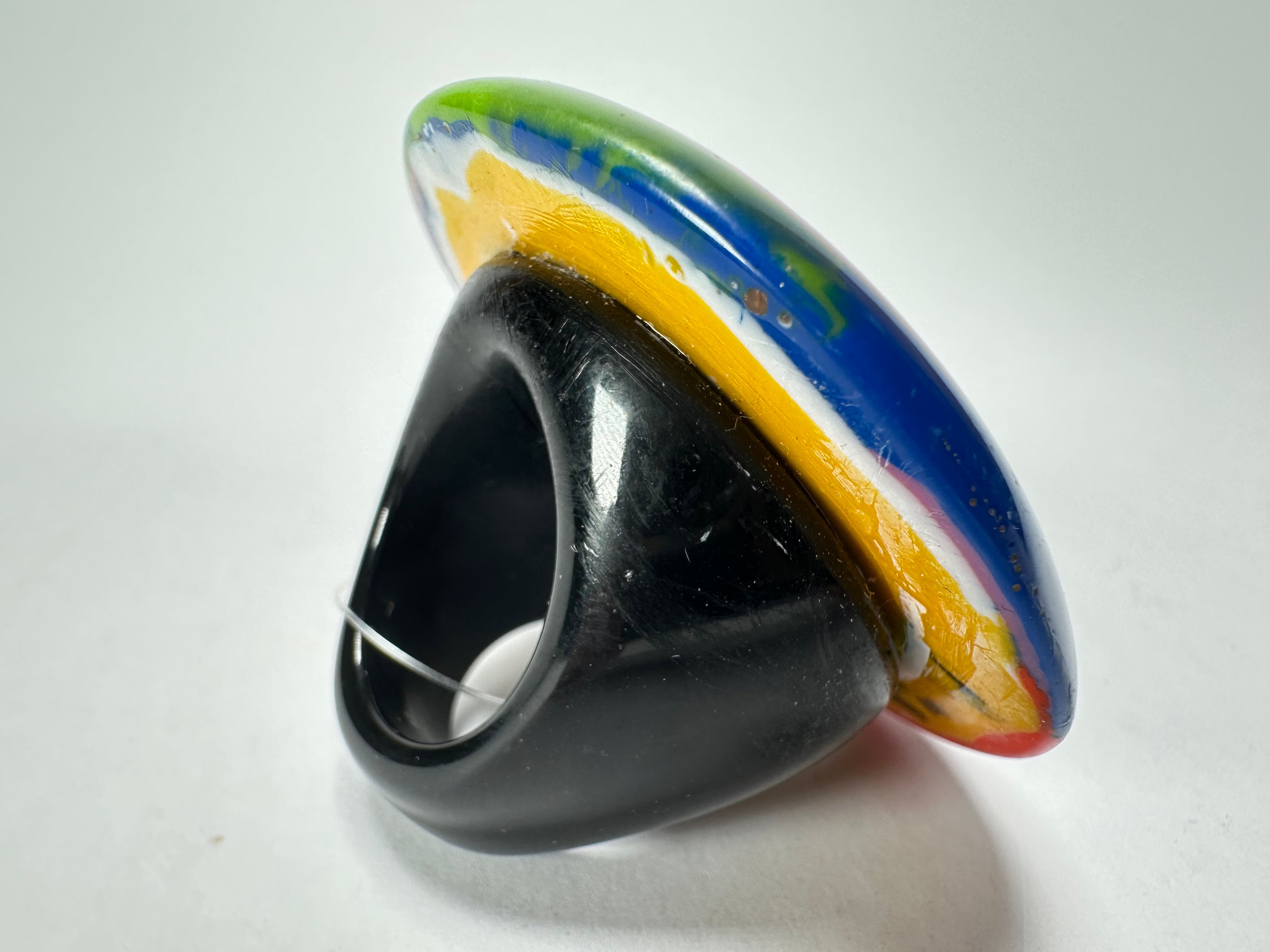 Jackie Brazil "Large Riverstone" Kandinsky 40MM Ring ( R3605 ) Size UK - S / US-9