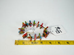 Jackie Brazil "Africa" Kandinsky Liquorice Squares & Beads Resin Bracelet ( B0189 )