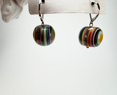 Jackie Brazil "Cat Eyes" Liquorice Balls Mix Colours Short Resin Earrings ( E0960 )