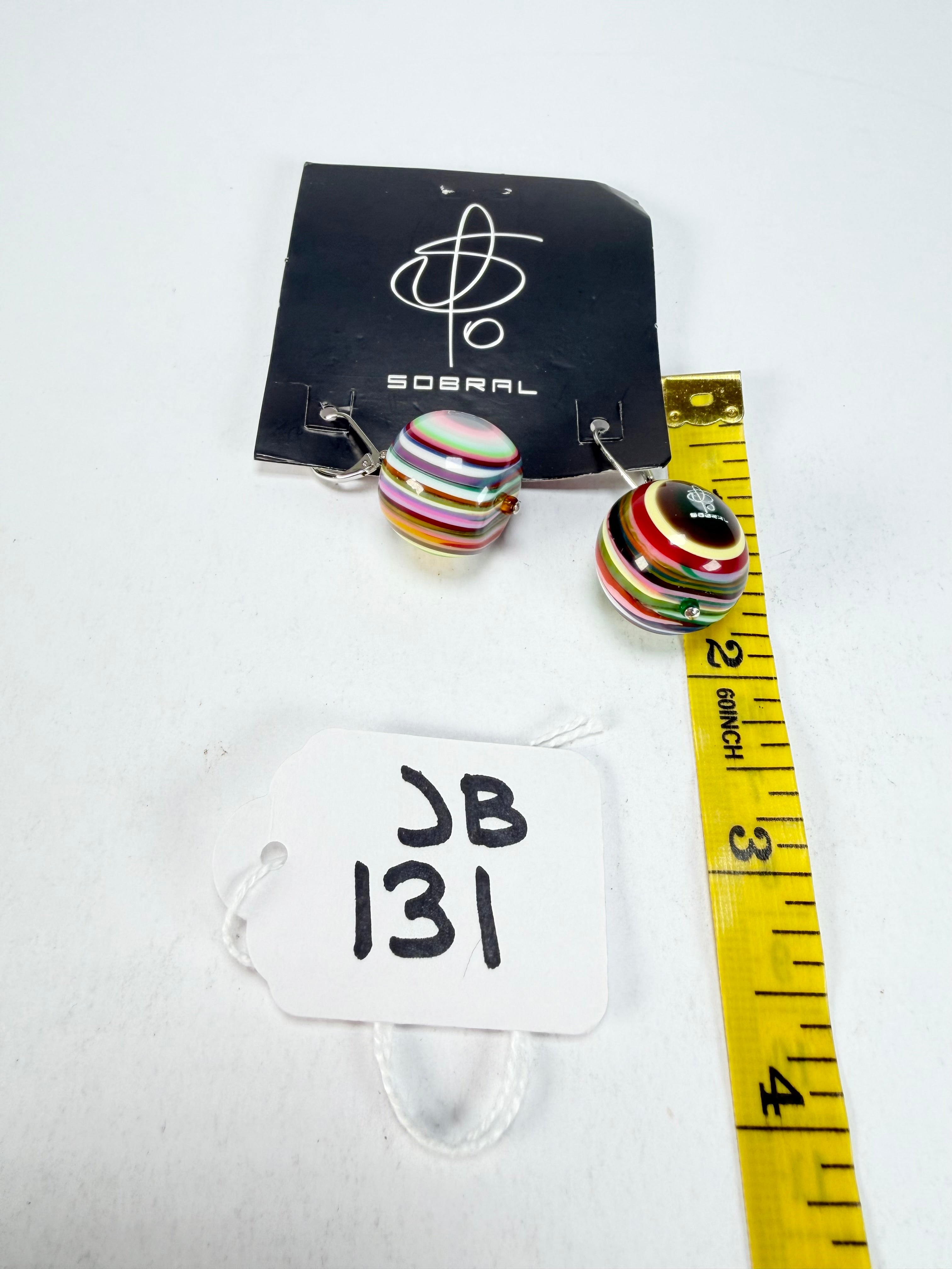 Jackie Brazil "Cat Eyes" Liquorice Balls Mix Colours Short Resin Earrings ( E0960 )