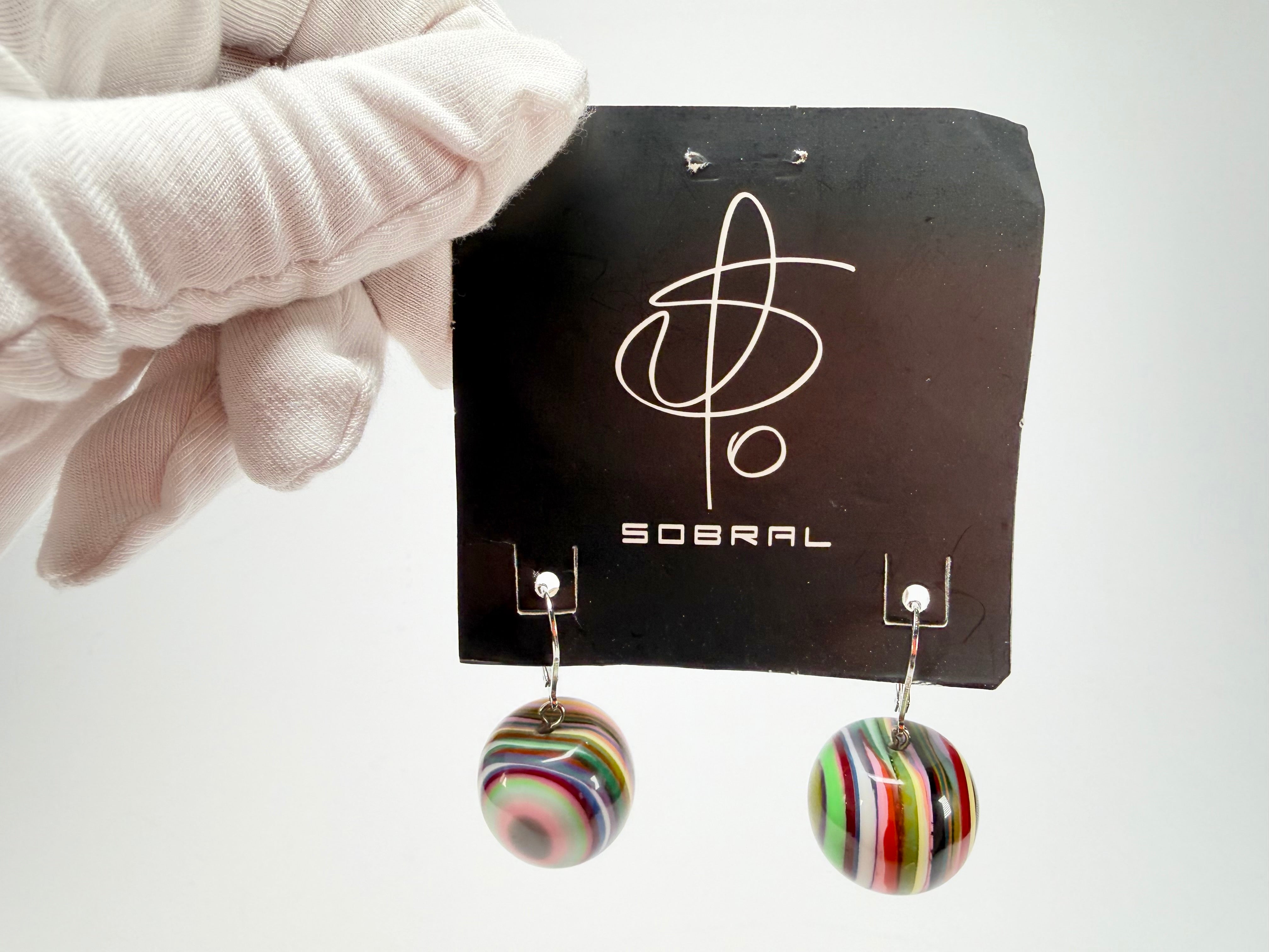 Jackie Brazil "Cat Eyes" Liquorice Balls Mix Colours Short Resin Earrings ( E0960 )