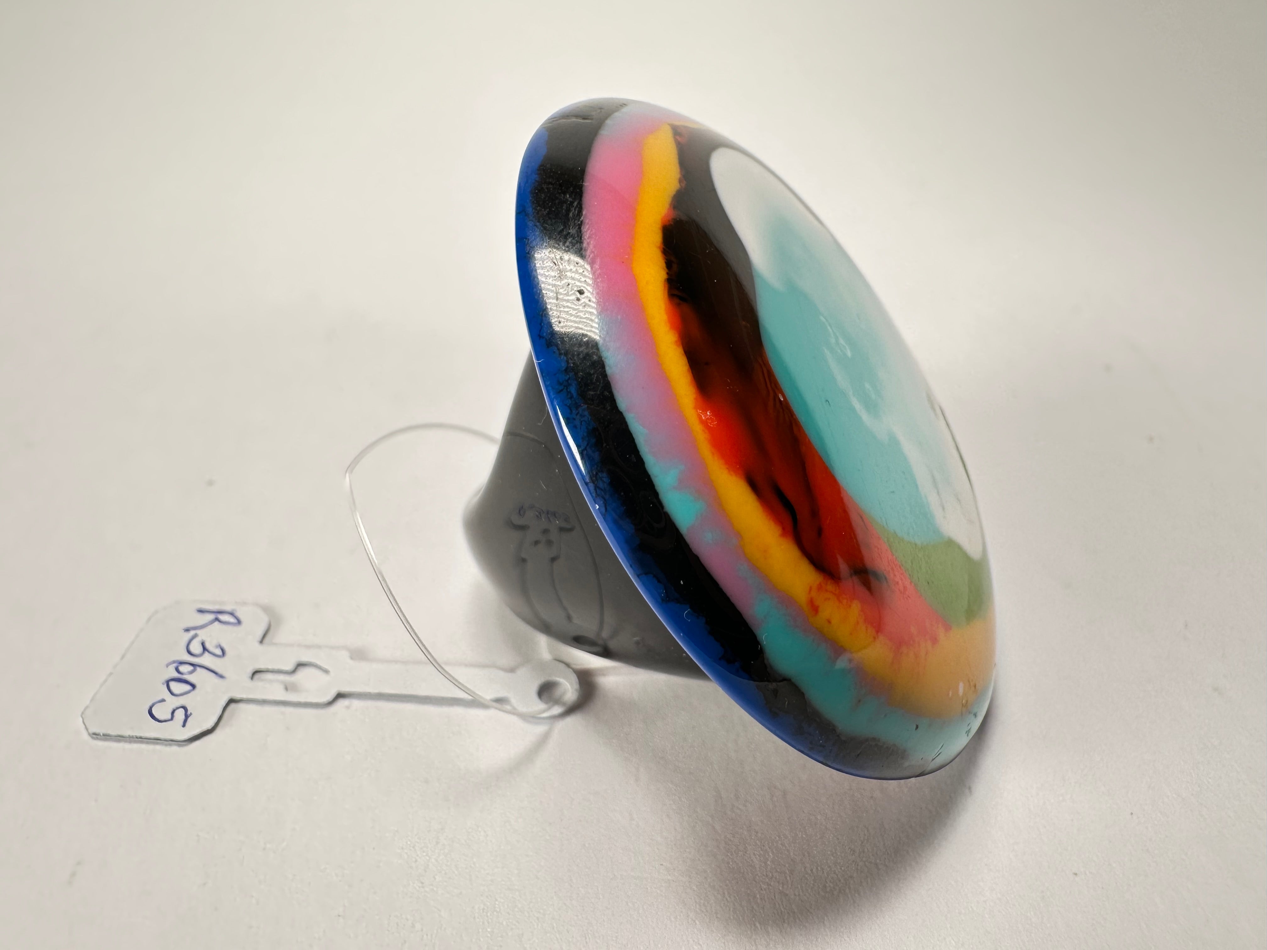 Jackie Brazil "Large Riverstone" Kandinsky 40MM Ring ( R3605 ) Size UK - T / US- 10