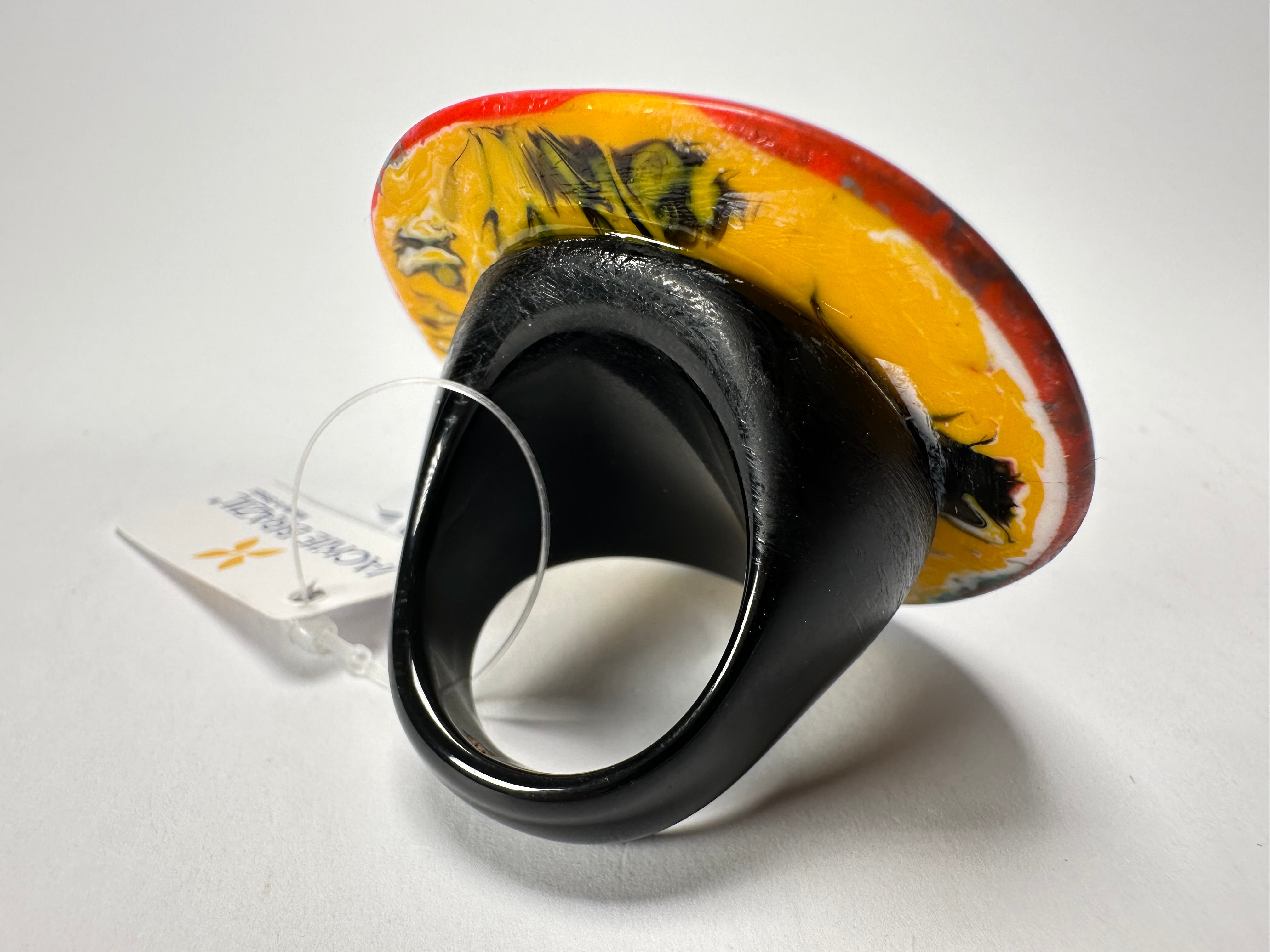 Jackie Brazil "Large Riverstone" Kandinsky 40MM Ring ( R3605 ) Size UK - Z+2 / US- 13.5