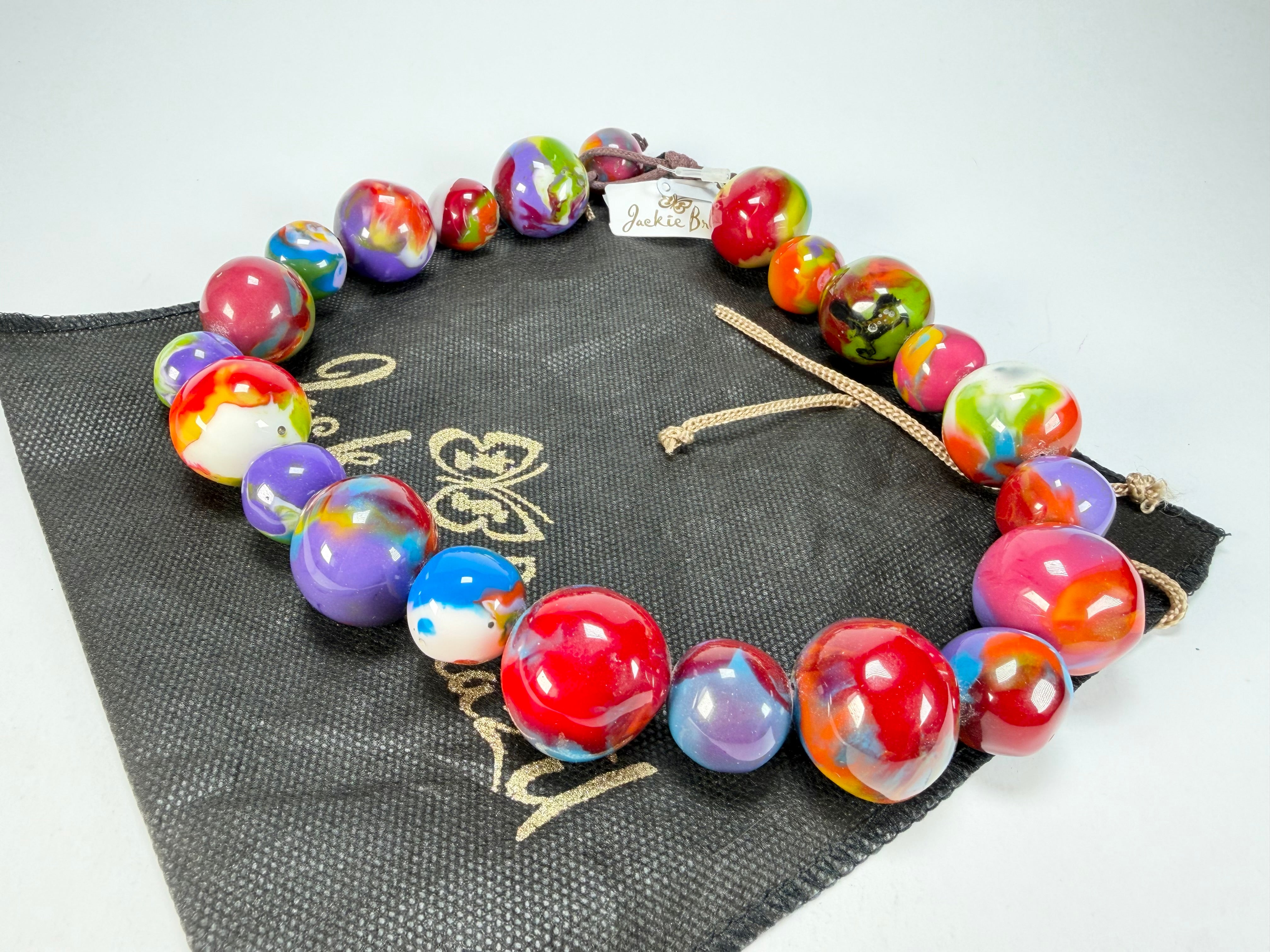 Jackie Brazil "Large Spheres" Kandinsky Short Abstract Necklace 50cm ( N2692 )