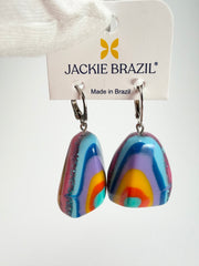 Jackie Brazil "Diamond" Kandinsky Flinstone on Hook Resin Earrings ( E0700 )