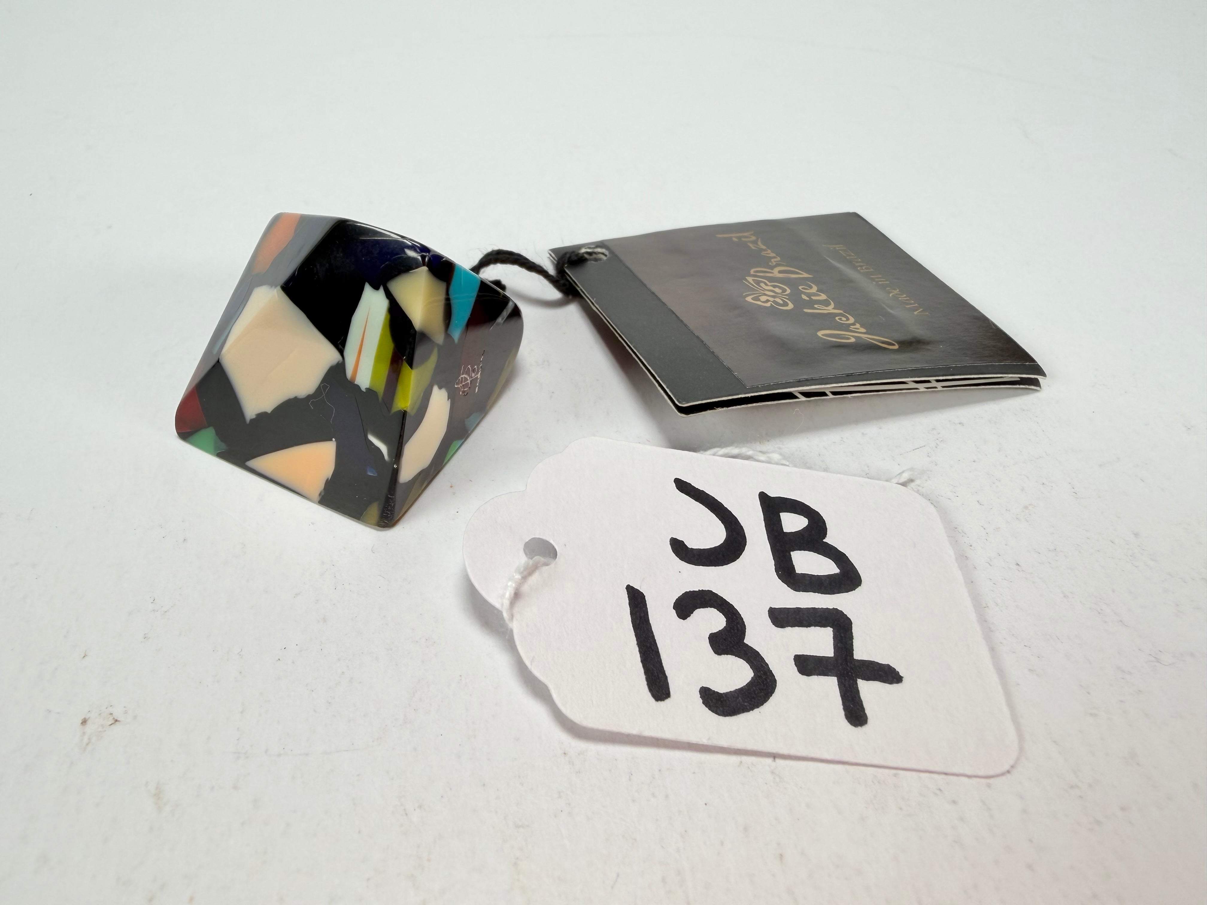 Jackie Brazil "Art Deco" Abstract Resin Ring ( R3081 ) Size UK Q / USA 8