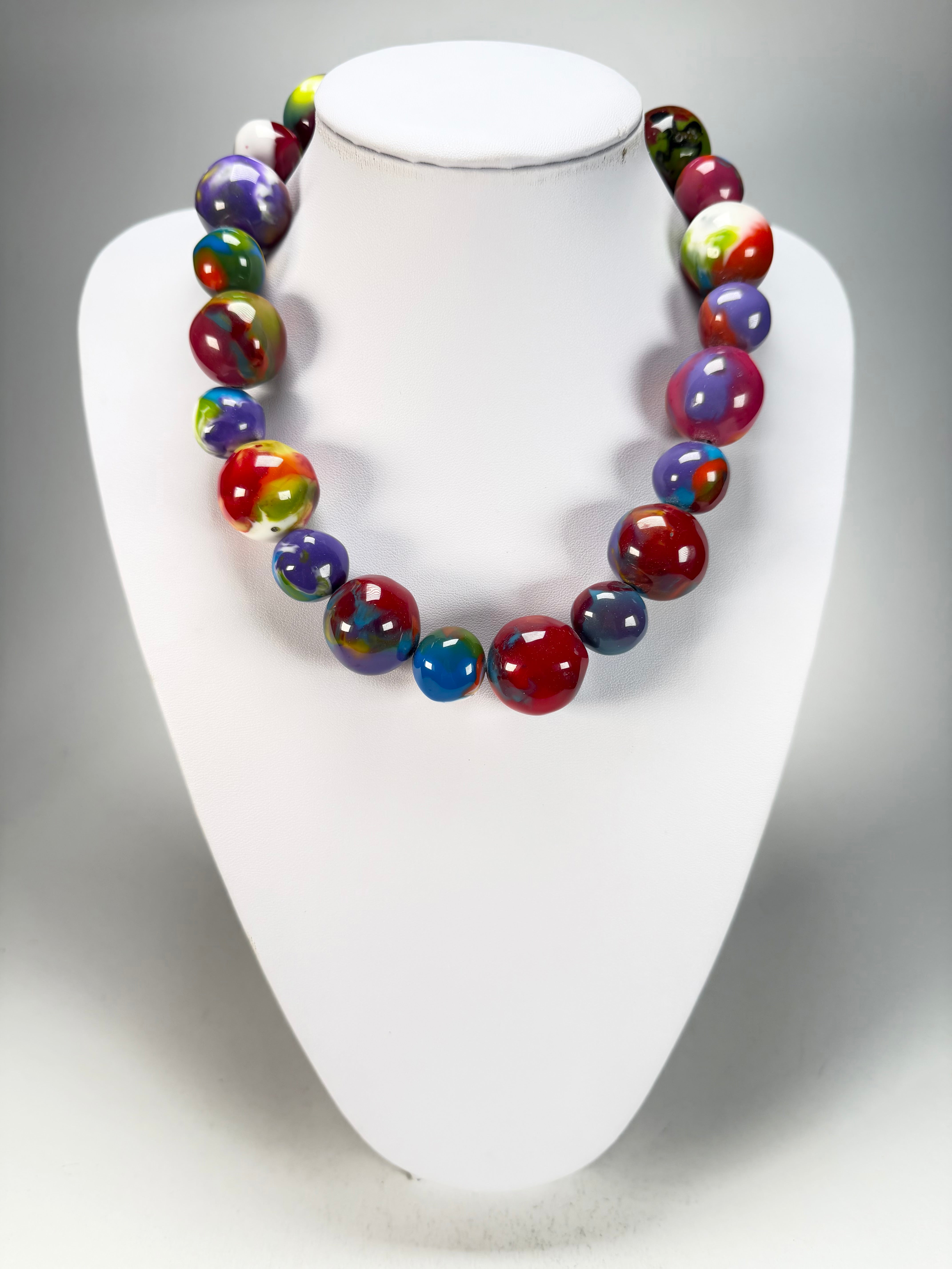 Jackie Brazil "Large Spheres" Kandinsky Short Abstract Necklace 50cm ( N2692 )
