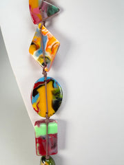 Jackie Brazil "Indiana" Kandinsky Multi-Bead Long Resin 110cm Necklace ( N0038 )