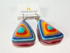 Jackie Brazil "Diamond" Kandinsky Flinstone on Hook Resin Earrings ( E0700 )