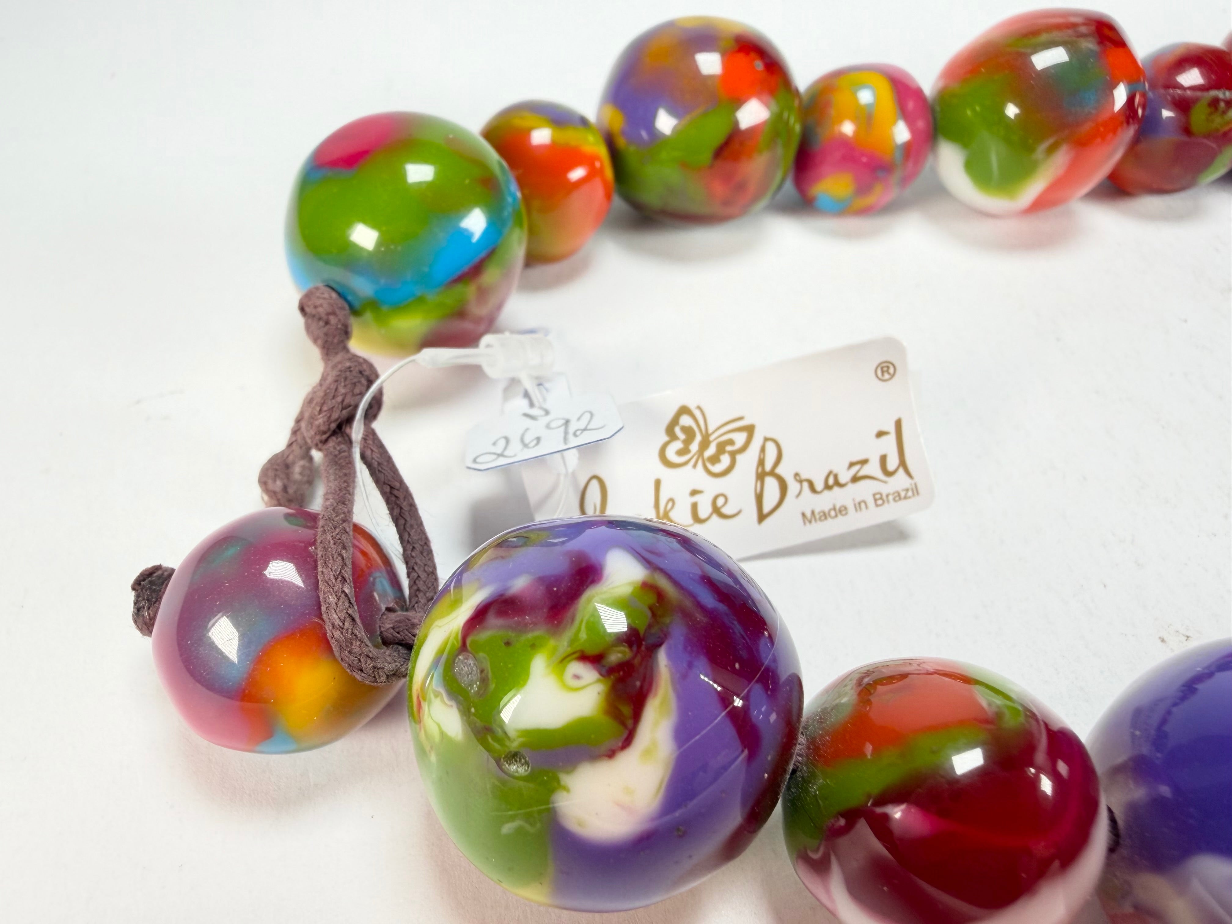 Jackie Brazil "Large Spheres" Kandinsky Short Abstract Necklace 50cm ( N2692 )