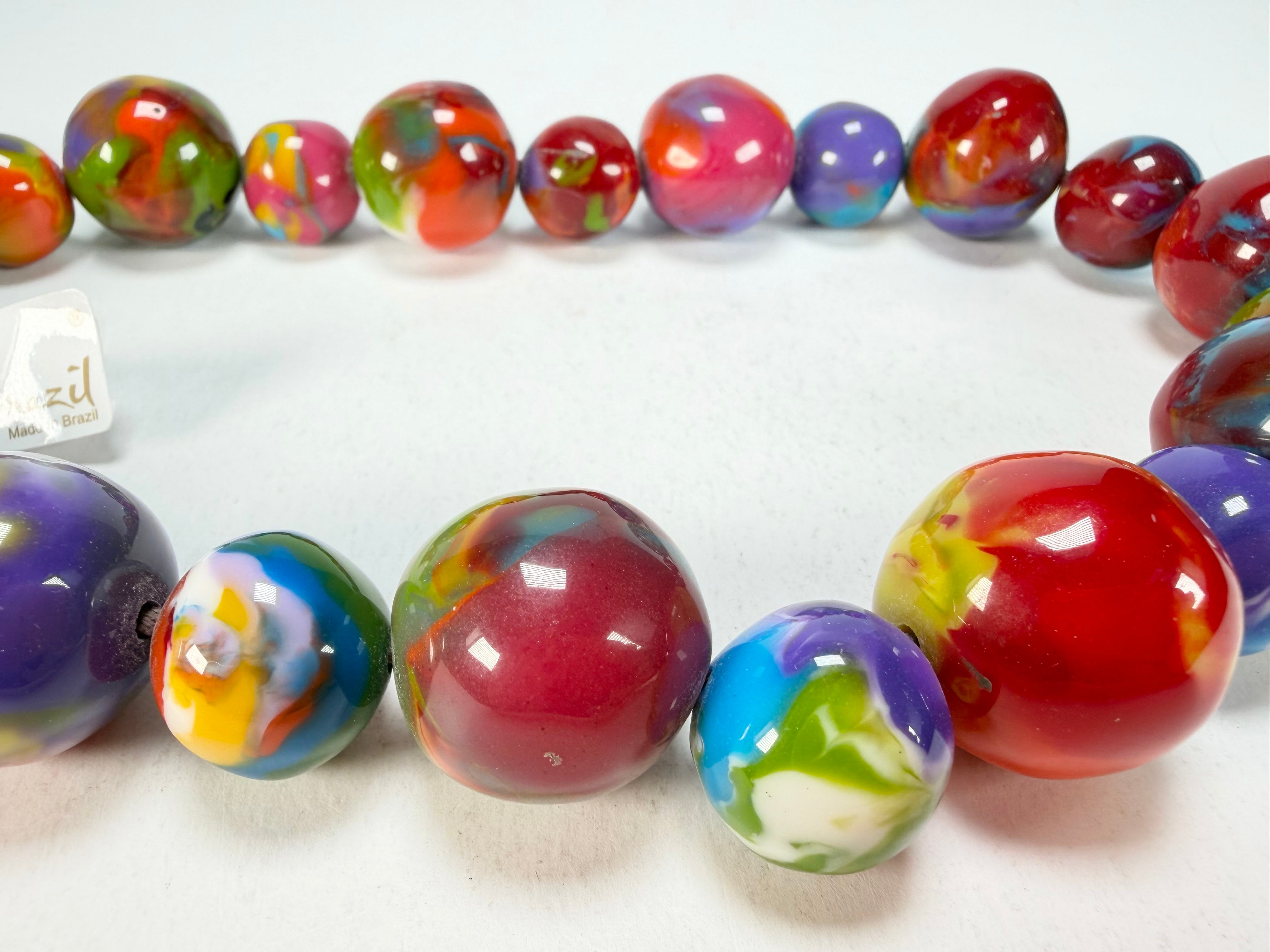 Jackie Brazil "Large Spheres" Kandinsky Short Abstract Necklace 50cm ( N2692 )