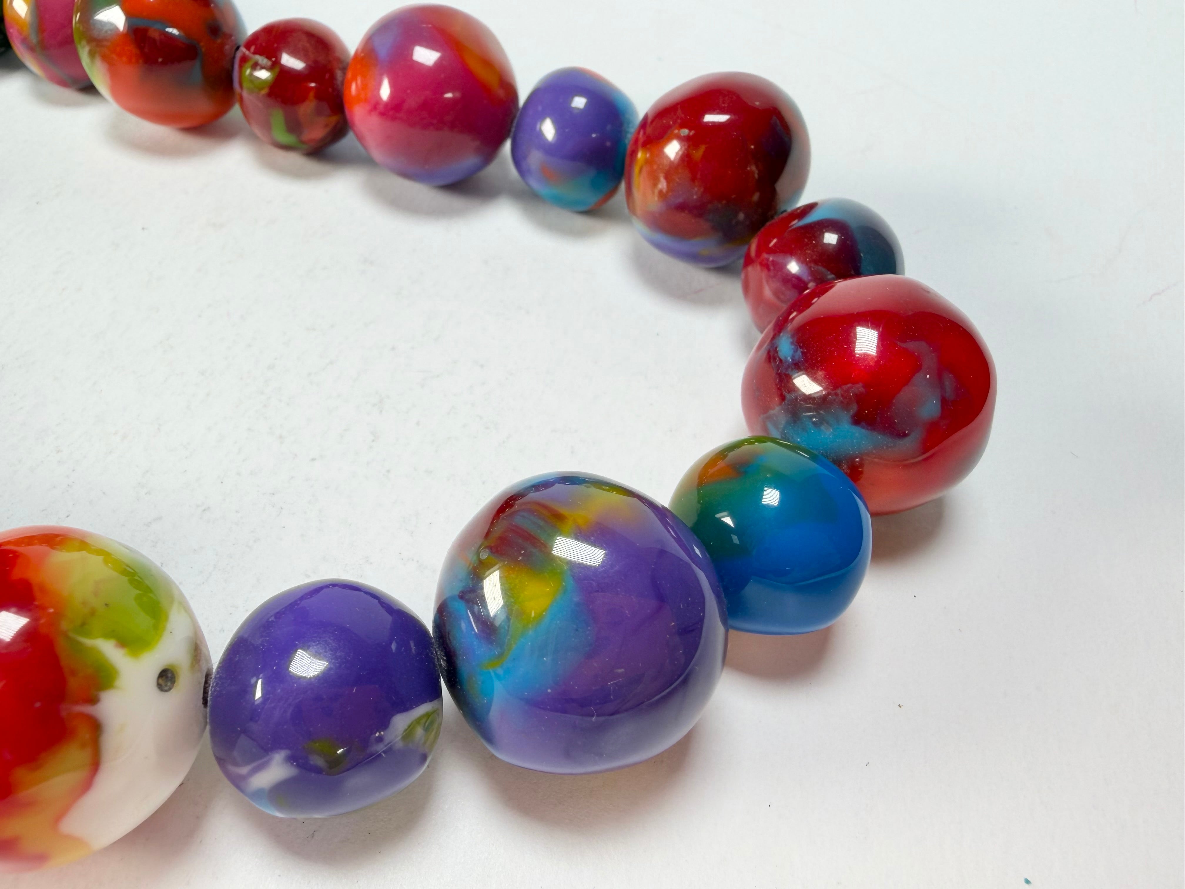 Jackie Brazil "Large Spheres" Kandinsky Short Abstract Necklace 50cm ( N2692 )