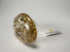 Jackie Brazil "Large Riverstone" Gold Flakes Flat Oval Ring ( R3625 ) Size UK-Z+1 / US-13.5