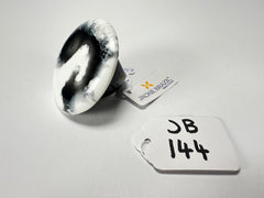 Jackie Brazil "Black & White Marble" Large Riverstone 40mm Ring ( R3605 ) Size UK - T / US-9.5